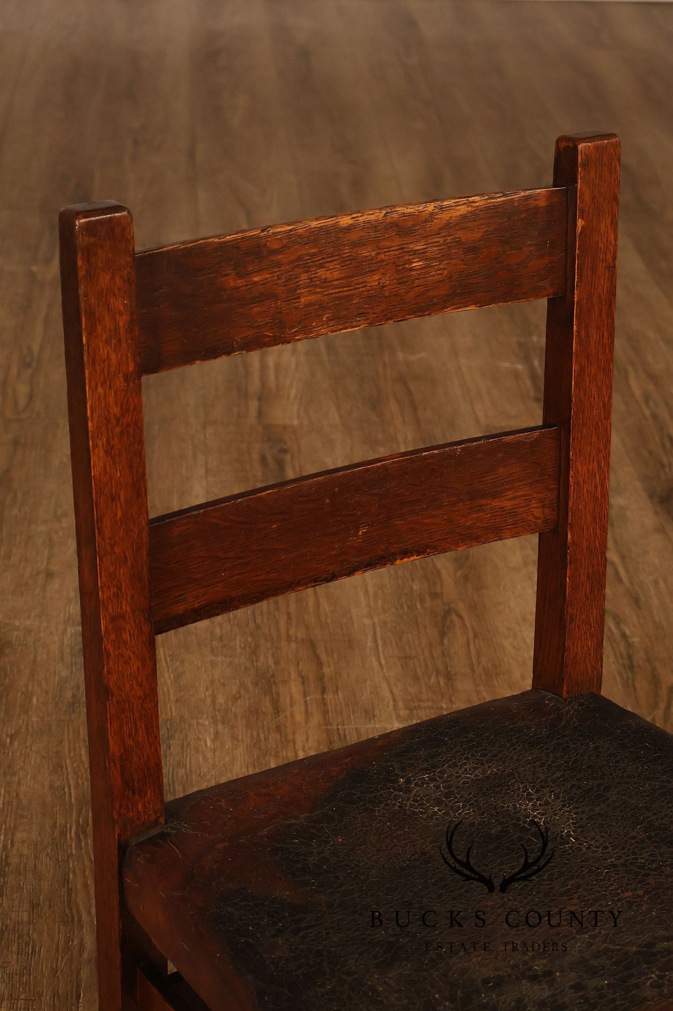 Antique Gustav Stickley Arts And Crafts Oak Child's Chair And Rocker