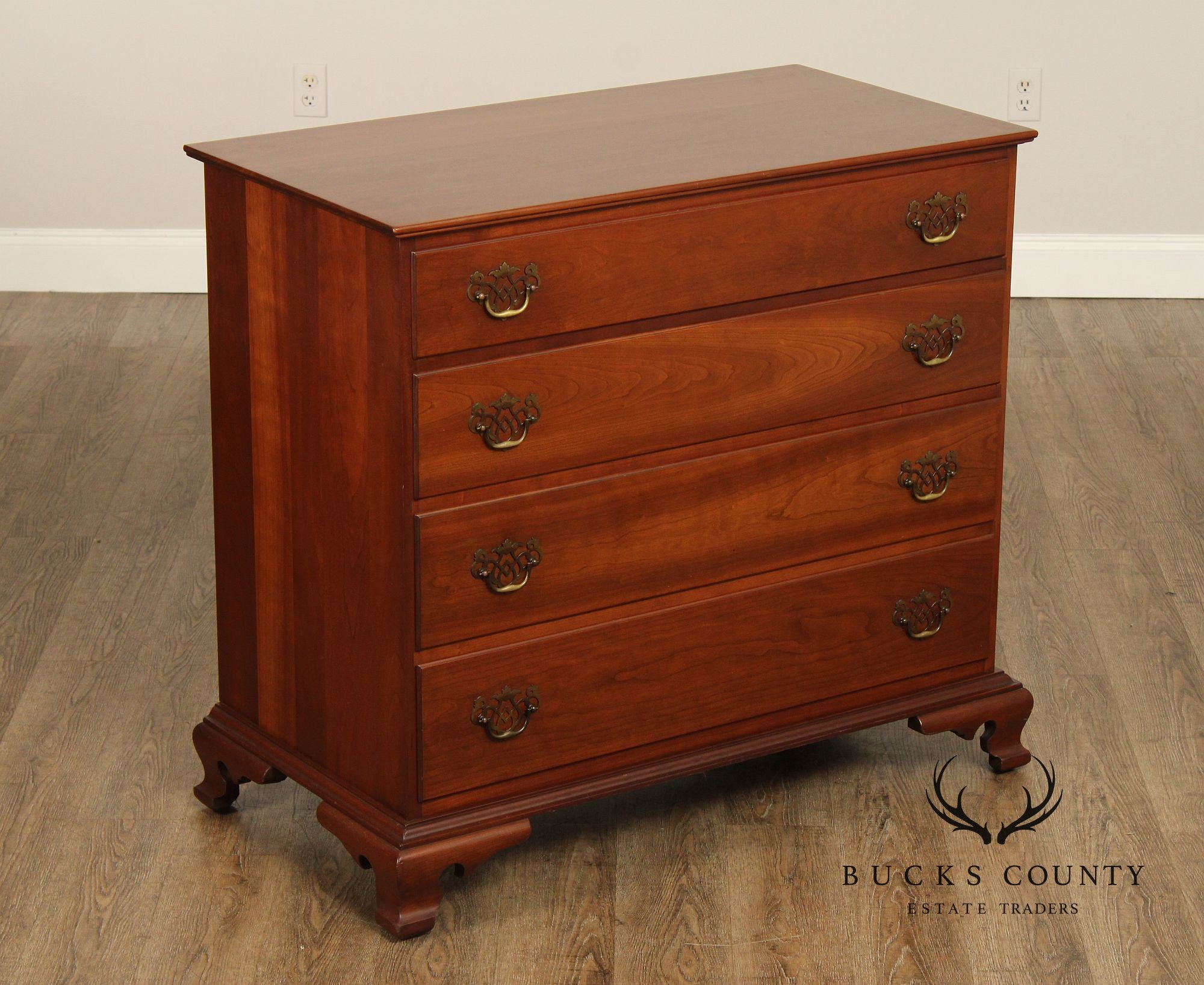 Stickley Chippendale Style Vintage Cherry Chest of Drawers