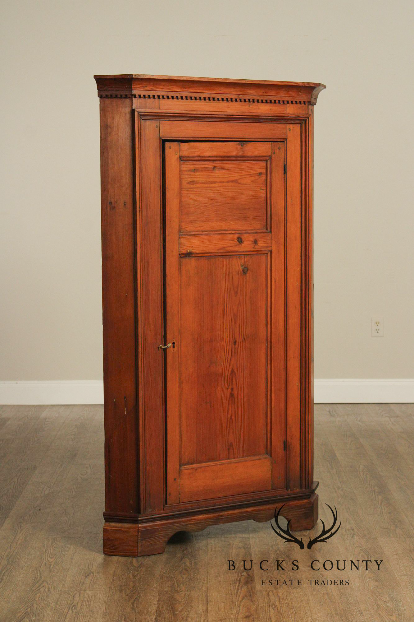 Antique Pine Corner Pantry Cupboard