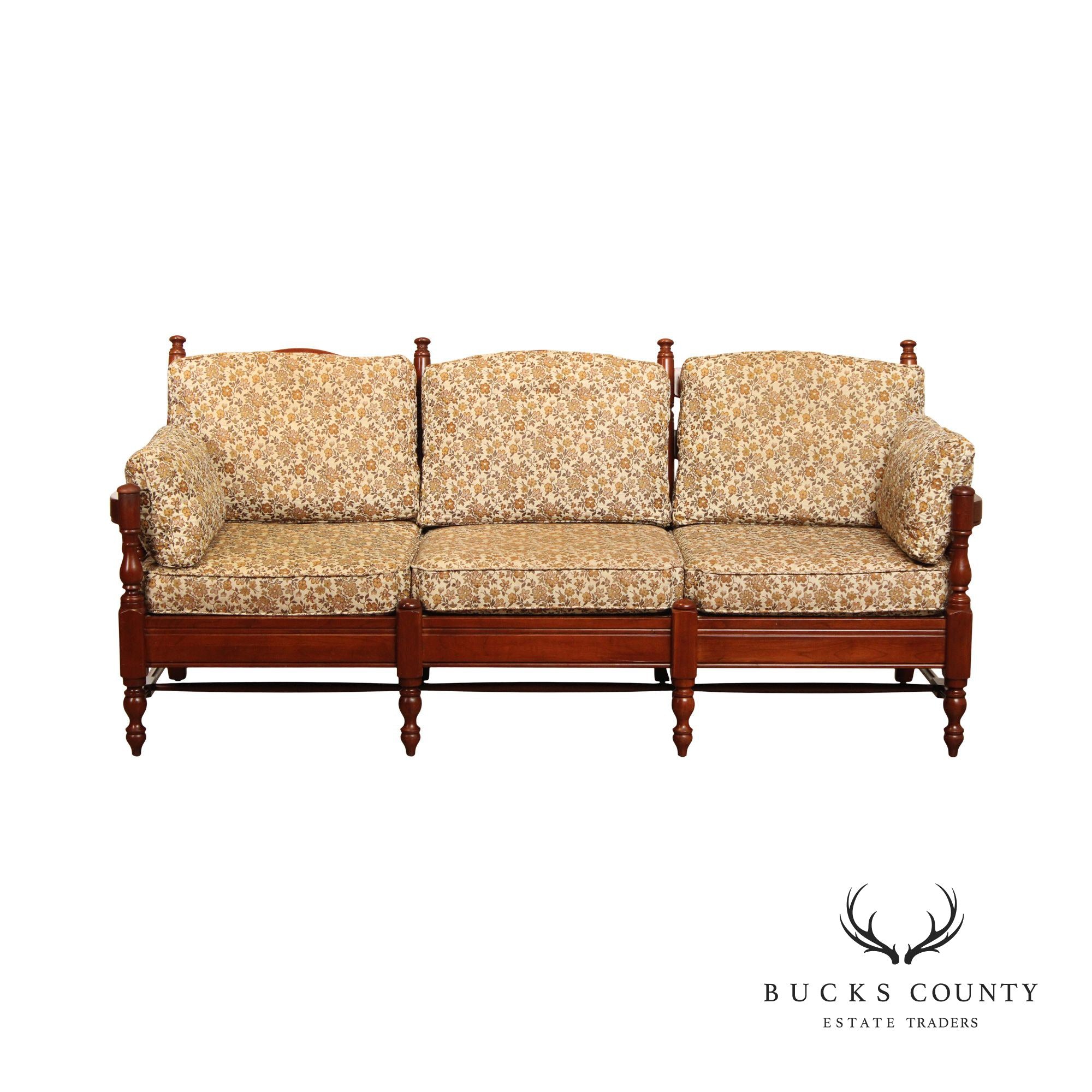 Early American Style Cherry Spindle Sofa