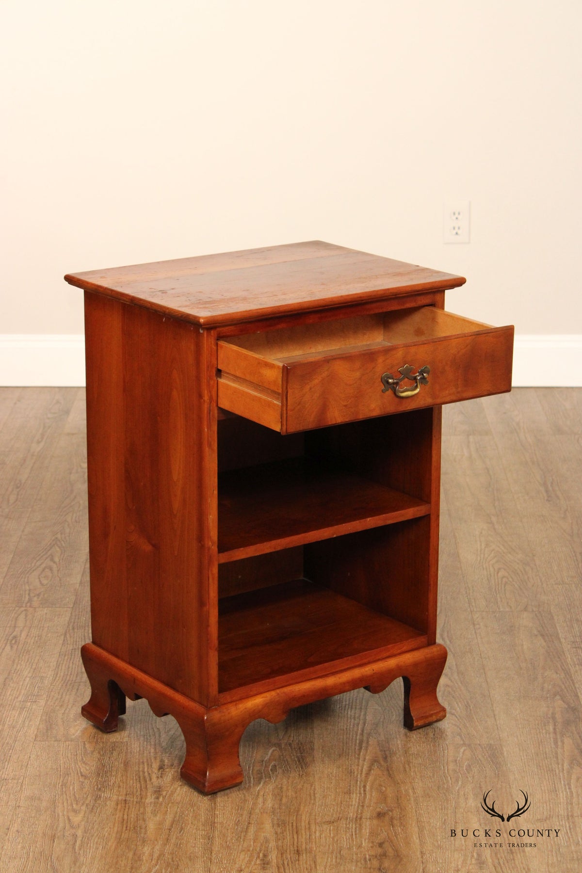 Stickley Chippendale Style Cherry Open Nightstand