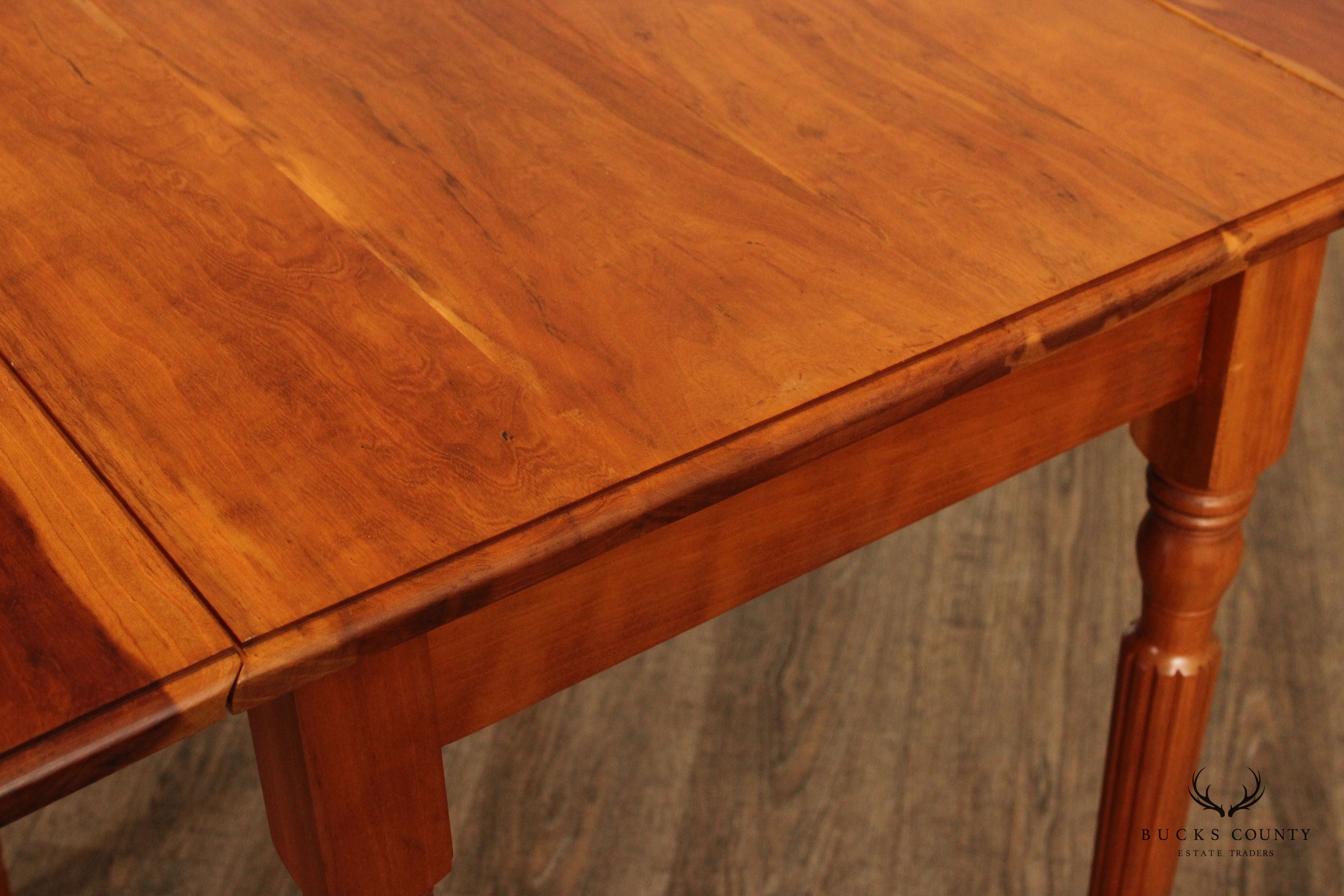 Sheraton Style Handcrafted Cherry Drop Leaf Pembroke Table By G. Poos