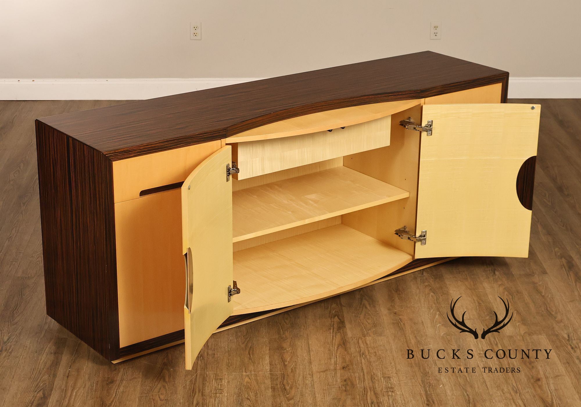 Giorgio Collection Italian Art Deco Style Mixed Wood Sideboard