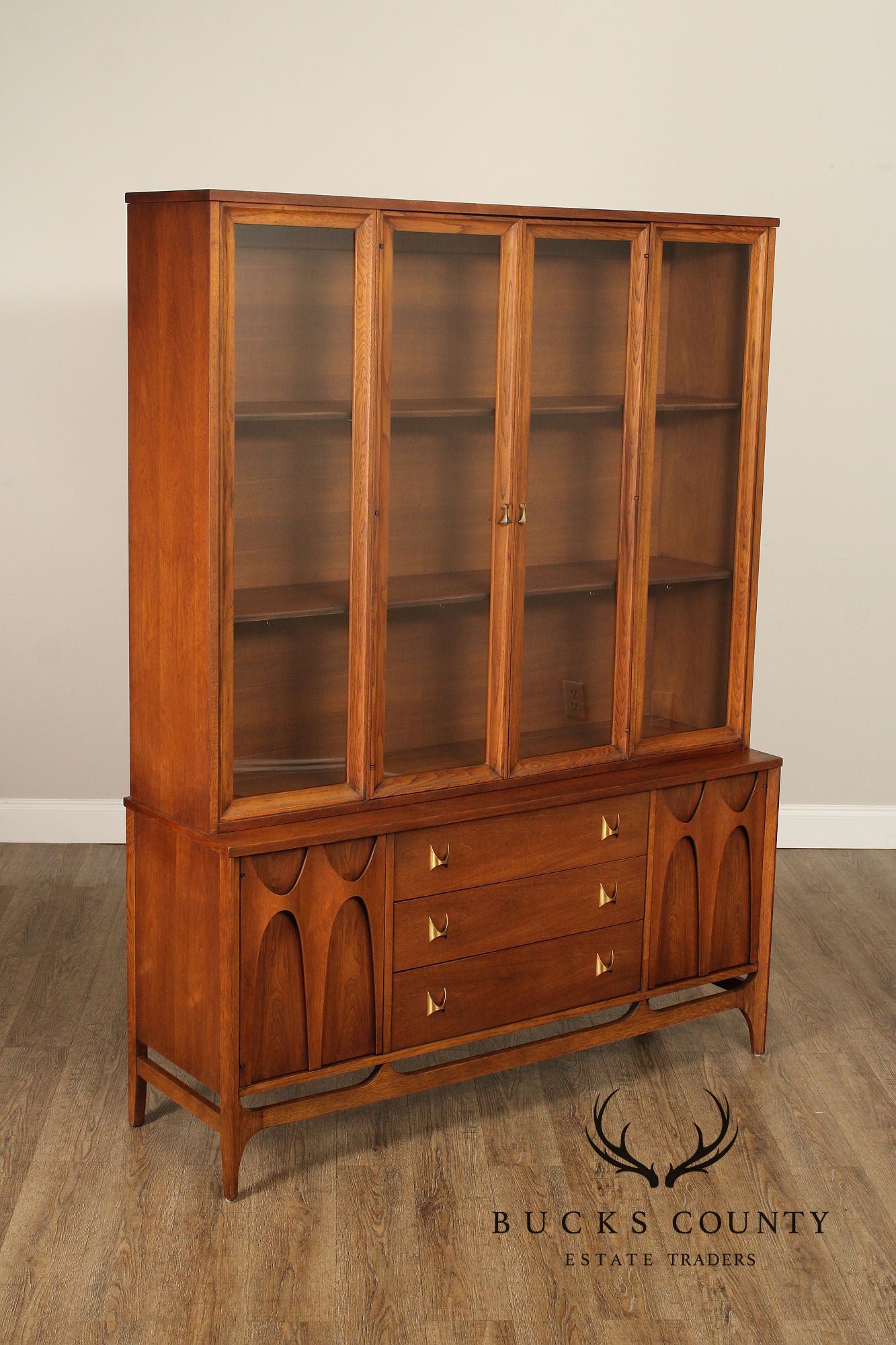 Broyhill 'Brasilia' Mid Century Modern Walnut China Cabinet