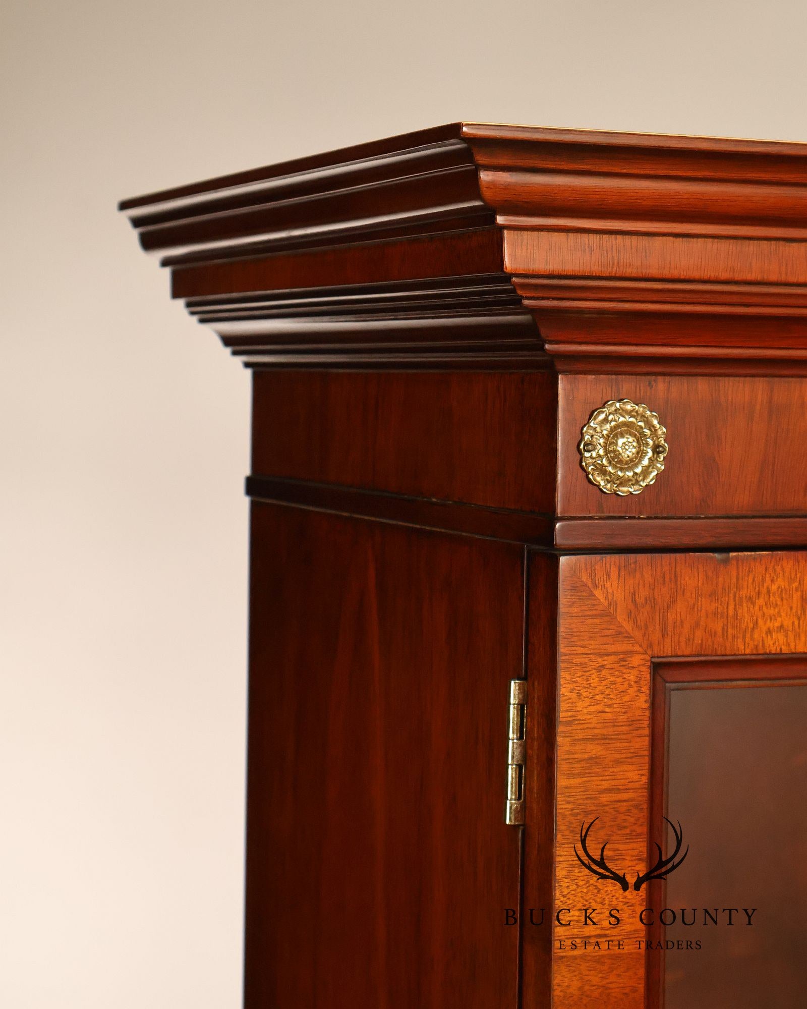 Kindel Neoclassical Style Mahogany Breakfront China Cabinet