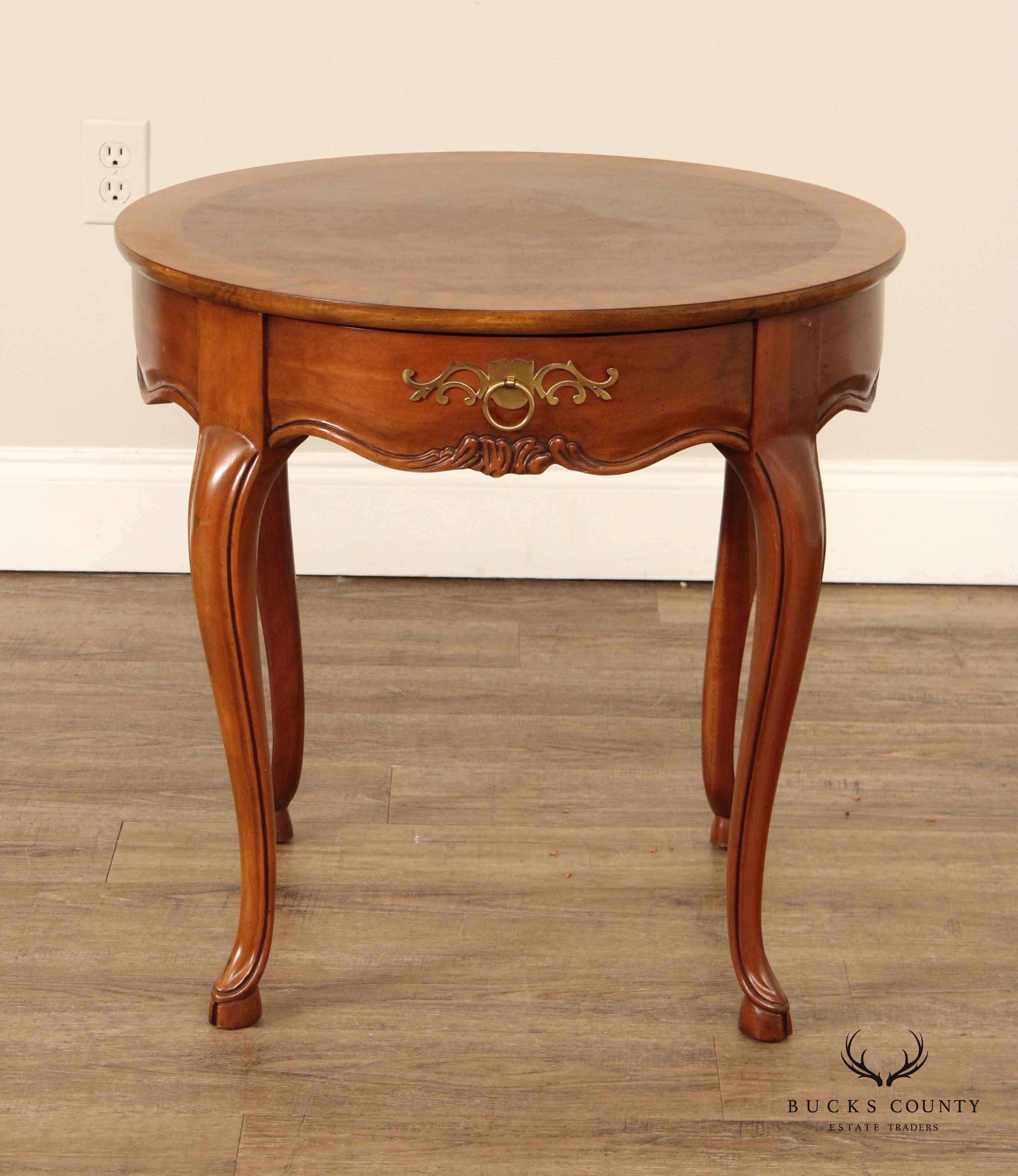 Baker Furniture French Country Style Walnut Side Table