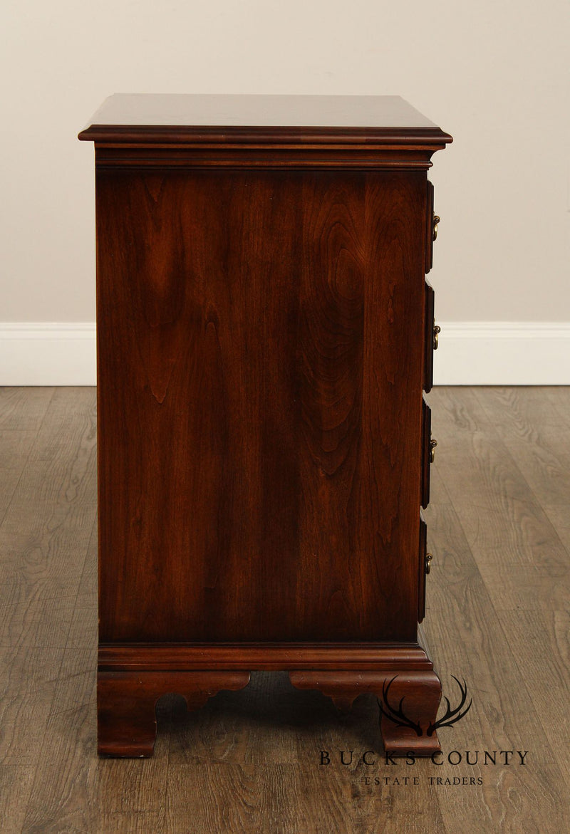 Statton Chippendale Style Solid Cherry Four Drawer Chest Nightstand