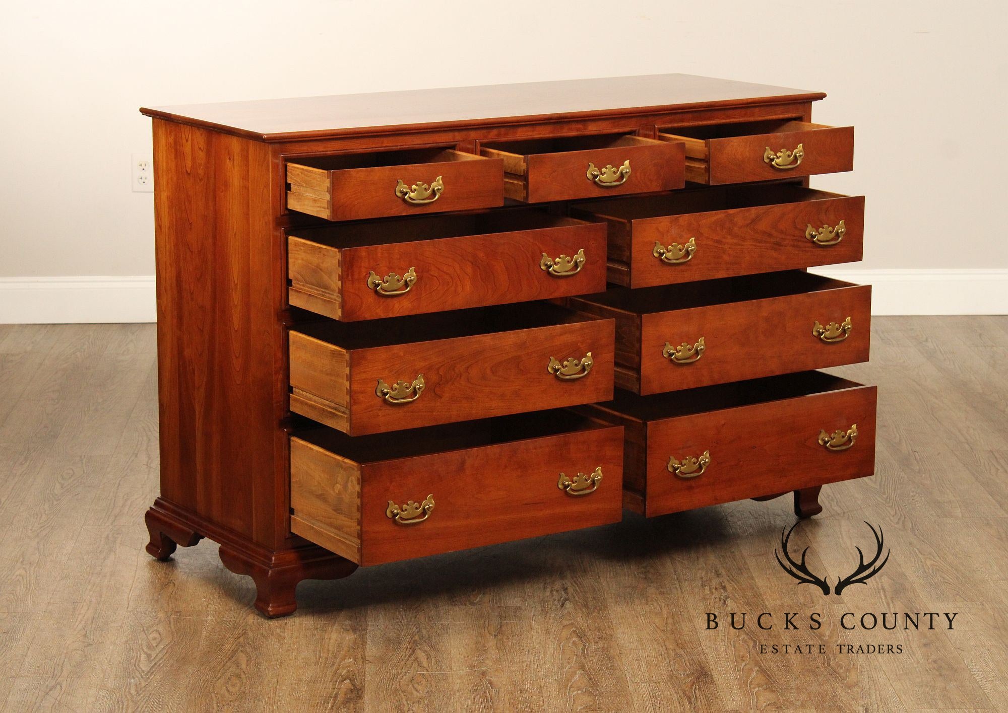 Stickley Chippendale Style Cherry Chest of Drawers