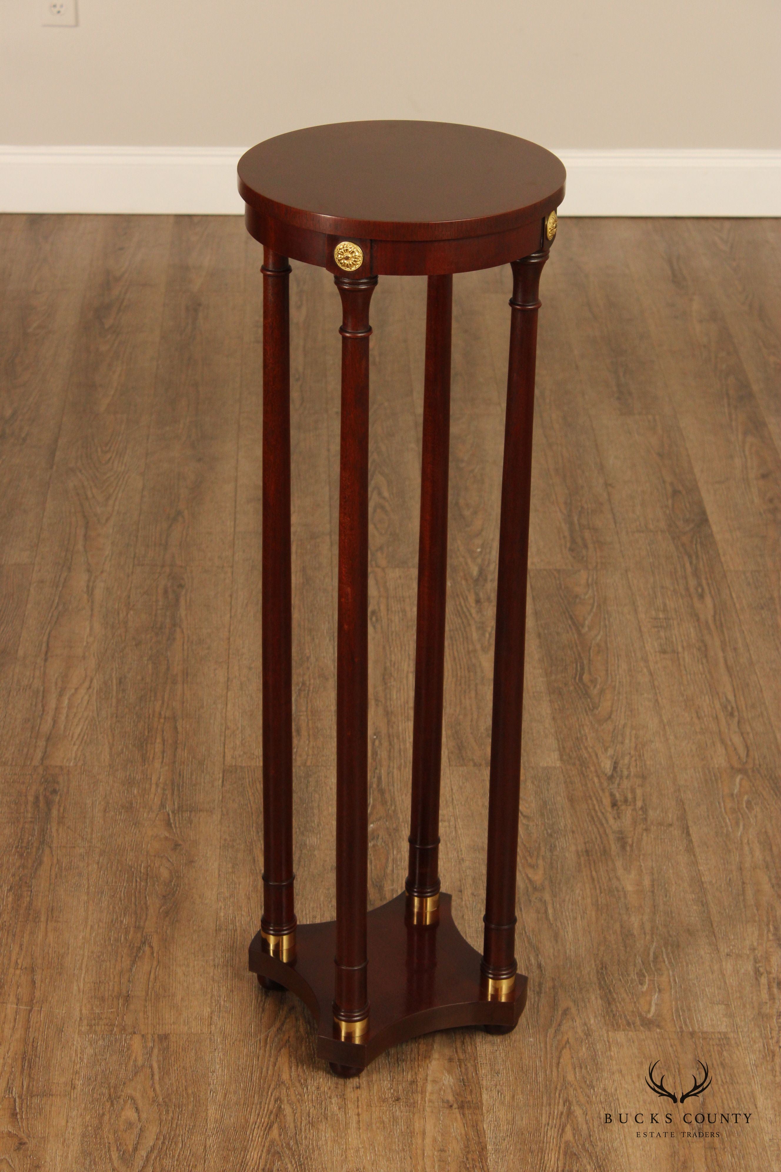 Baker Furniture Empire Style Mahogany Pedestal Plant Stand