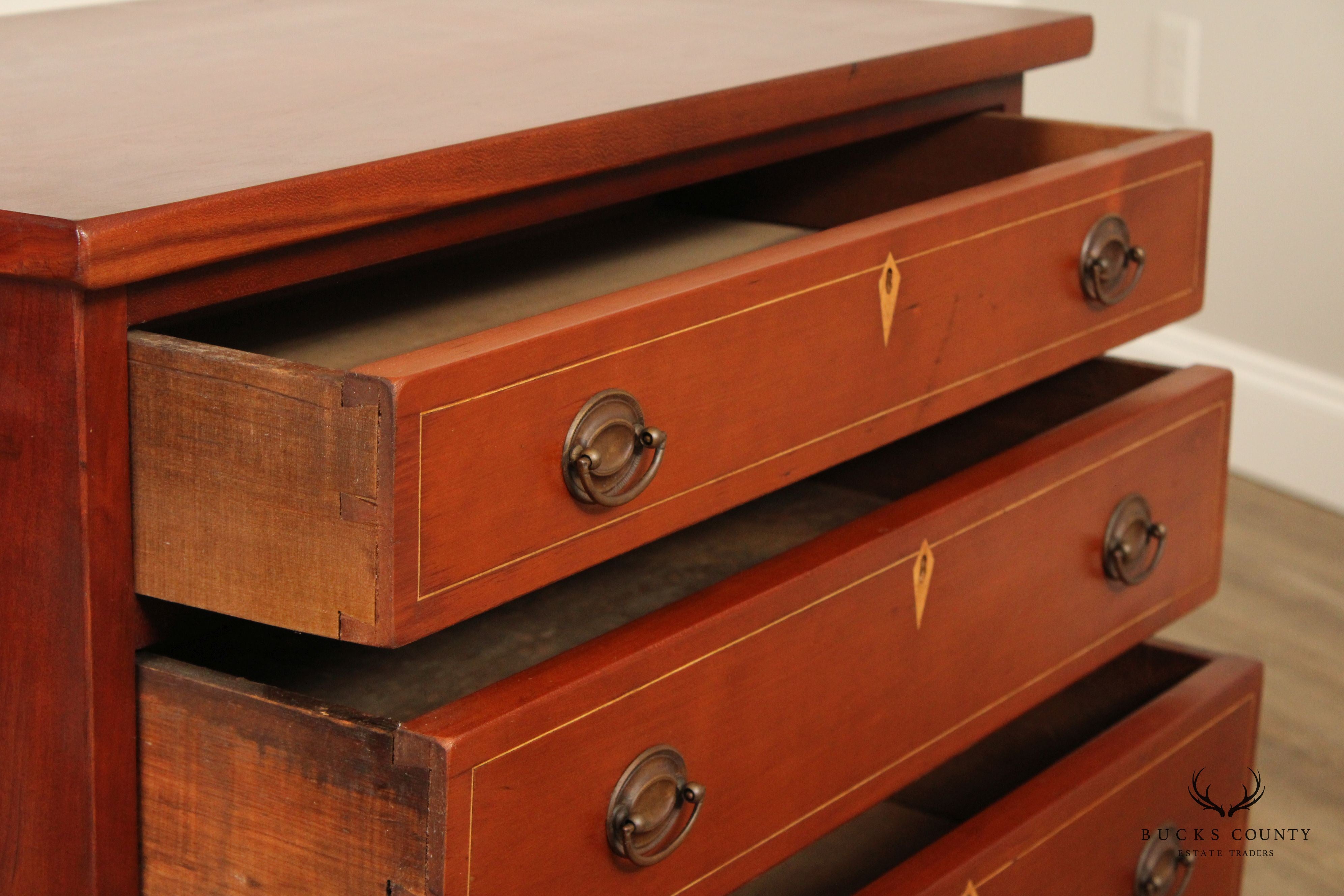 Hand Crafted Federal Style Inlaid Cherry Chest of Drawers