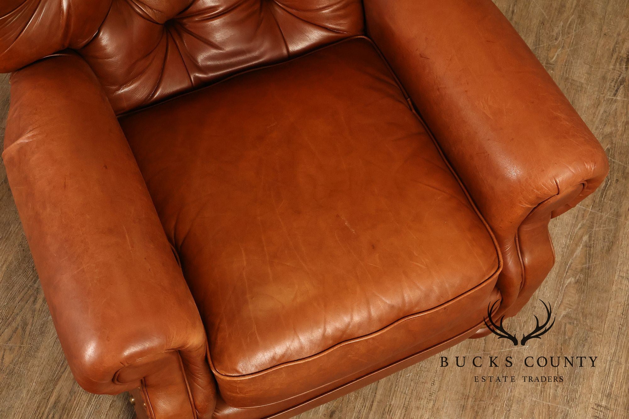 La-Z-Boy Tufted Leather Recliner Chair and Ottoman