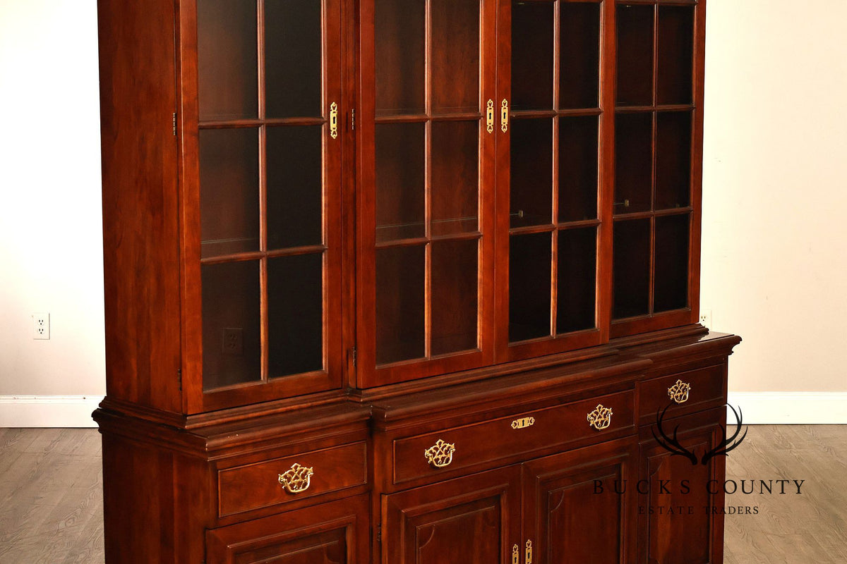 Statton Trutype Americana Cherry Breakfront China Cabinet