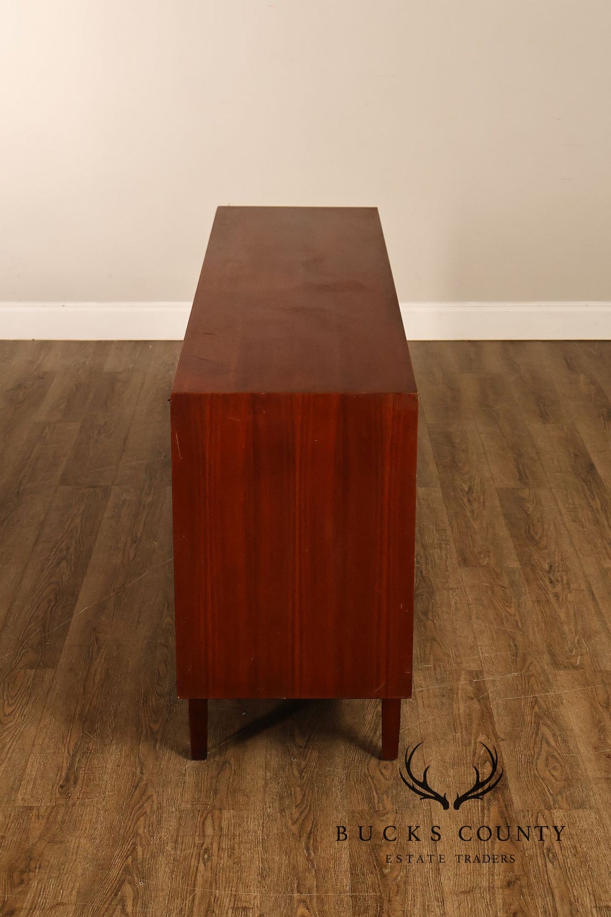 Calvin Mid Century Modern Cane Door Teak Dresser