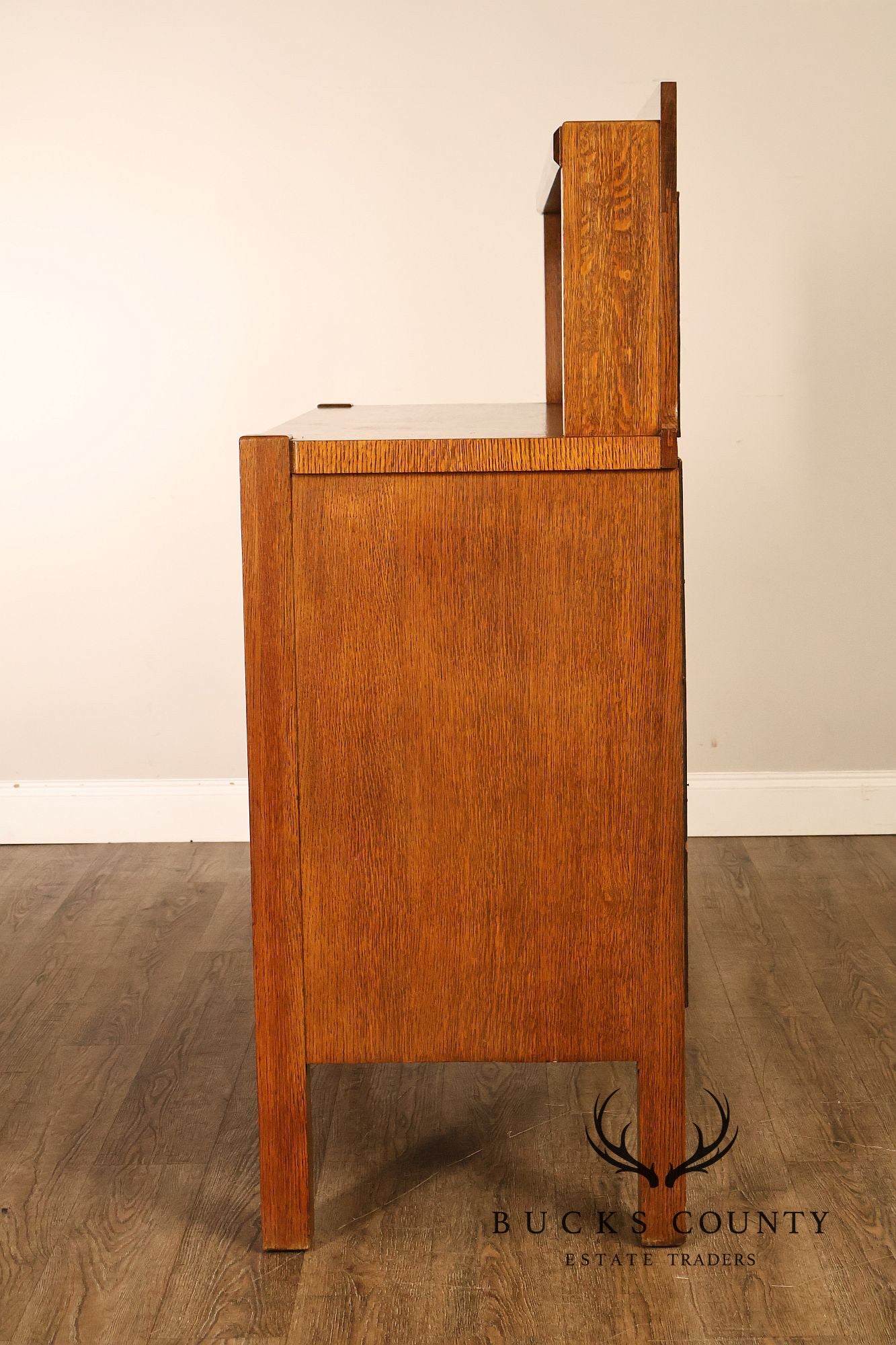 Antique Arts And Crafts Mission Oak Mirrored Sideboard Buffet