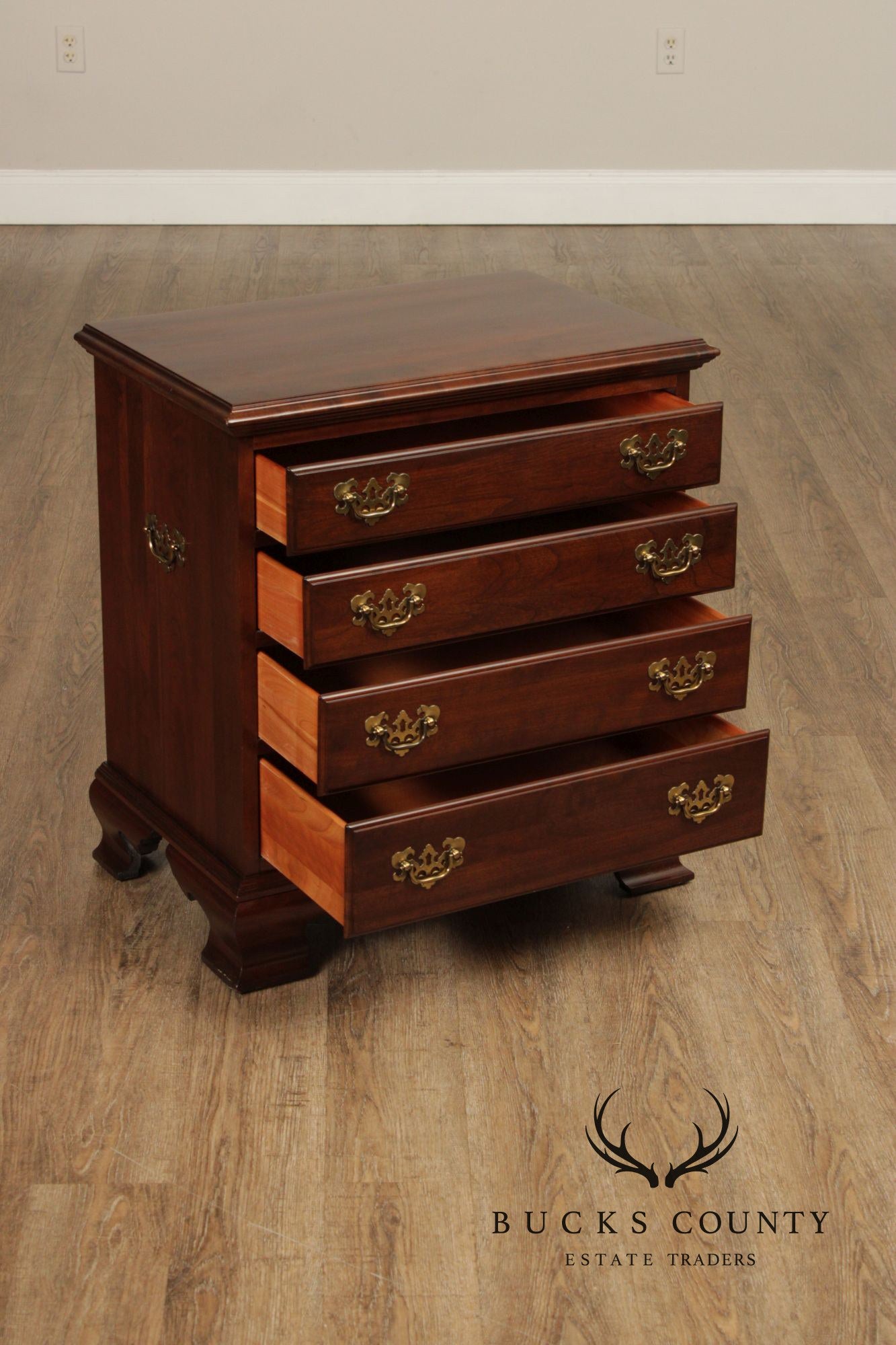 Ethan Allen 'Georgian Court' Pair of Cherry Nightstand Chests