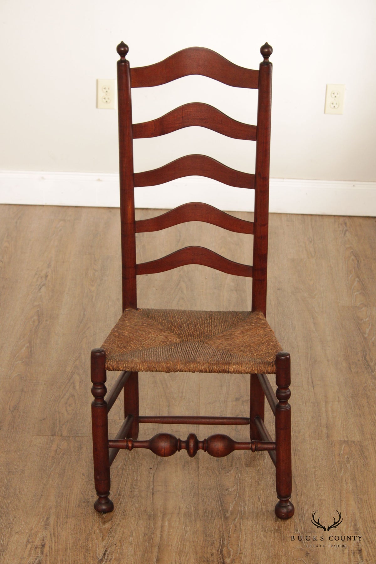 Antique Shaker Ladder Back Rush Seat Chair