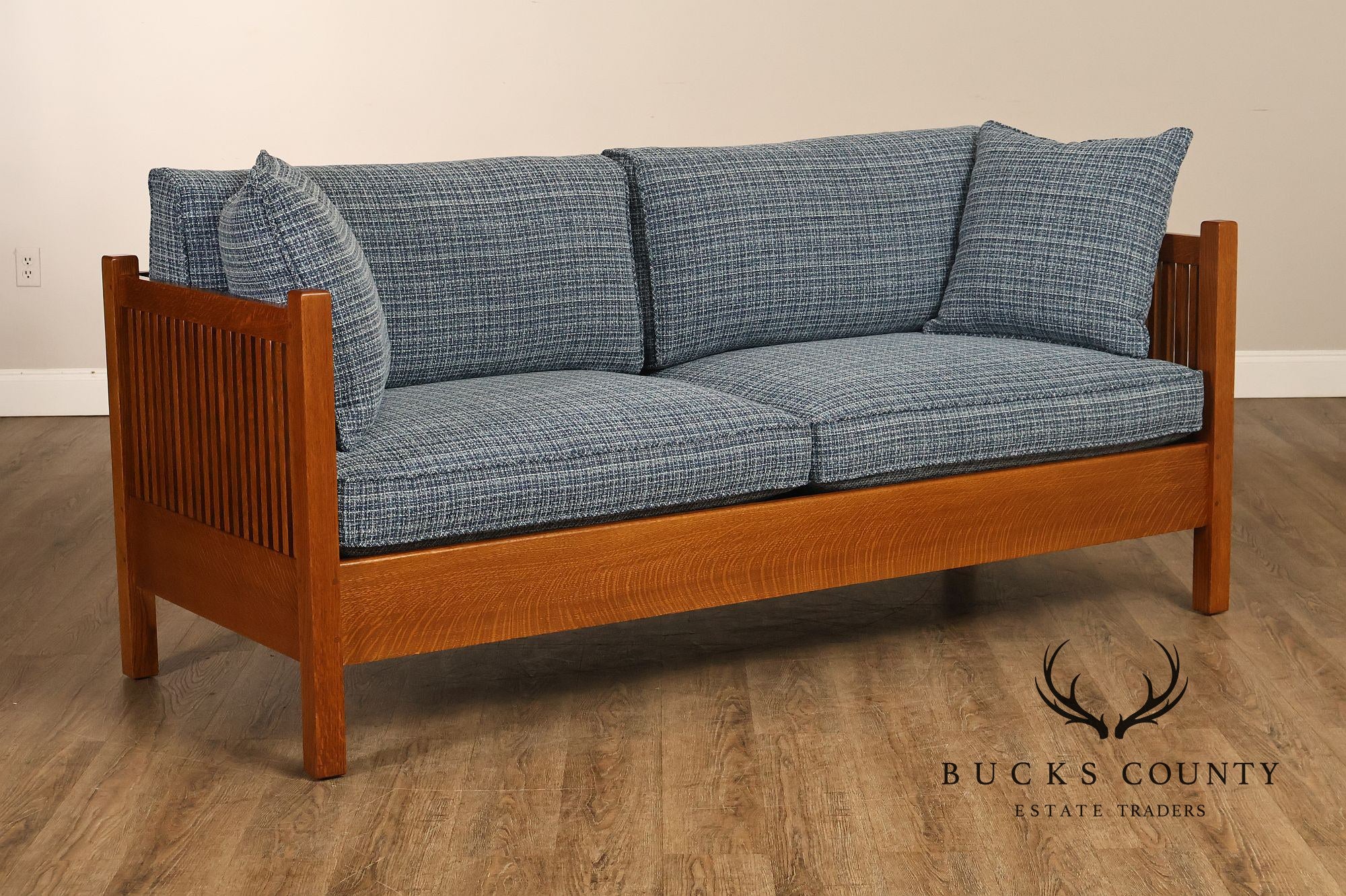 Stickley Mission Collection Oak Spindle Sofa