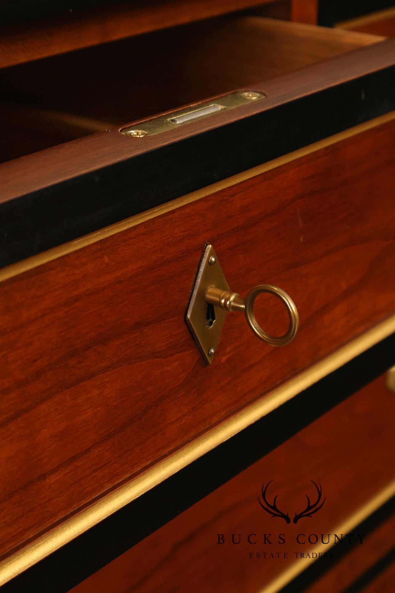 Stickley Directore Style Cherry And Ebonized Chest Of Drawers