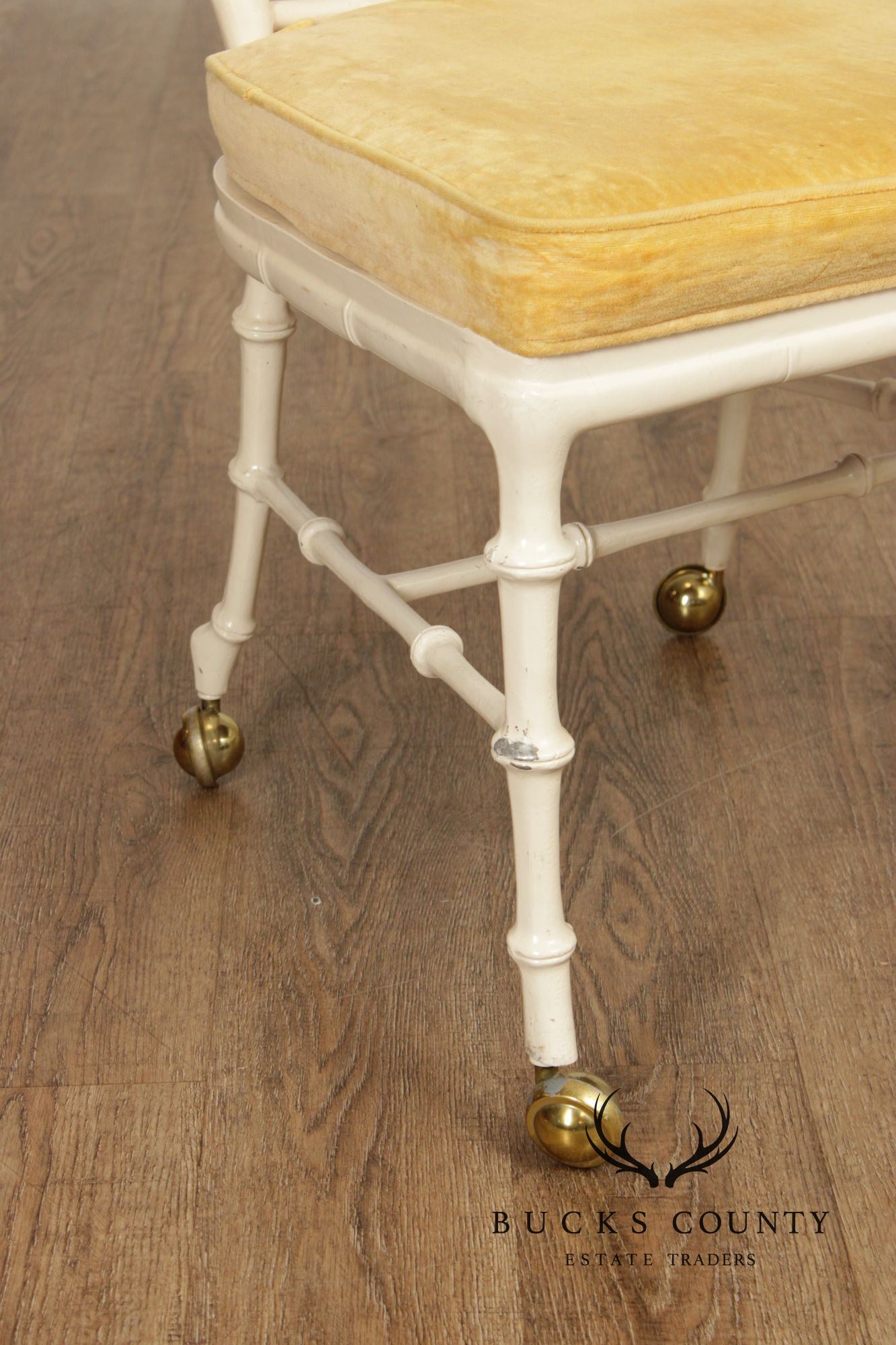 Kessler Industries Hollywood Regency Faux Bamboo Set of Four Painted Dining Chairs