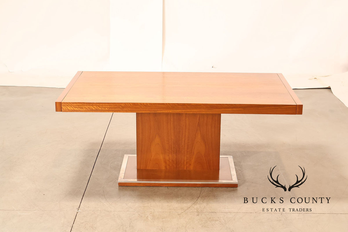 Milo Baughman Walnut Pedestal Dining Table