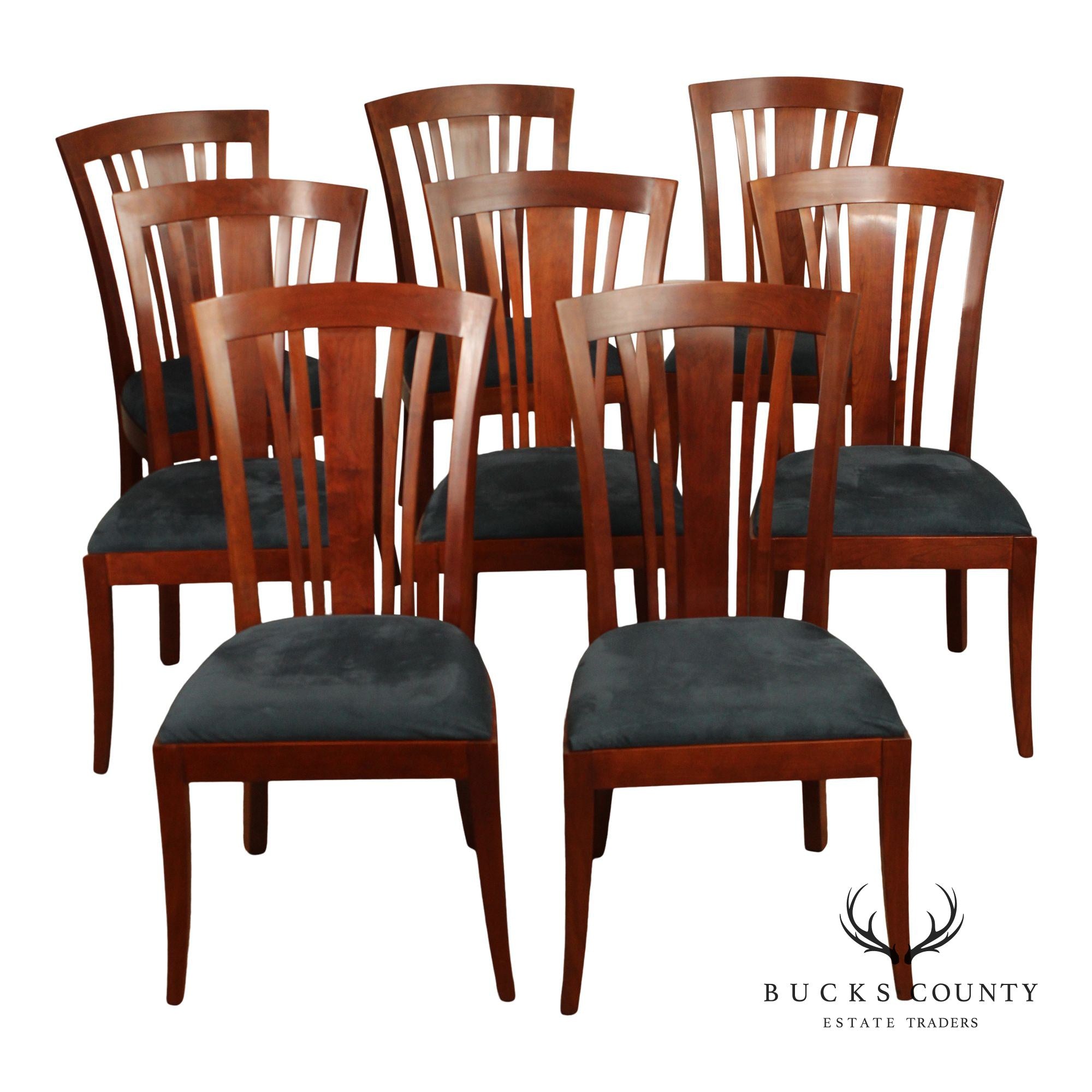 Stickley Metropolitan Collection Set of Eight Cherry Side Chairs