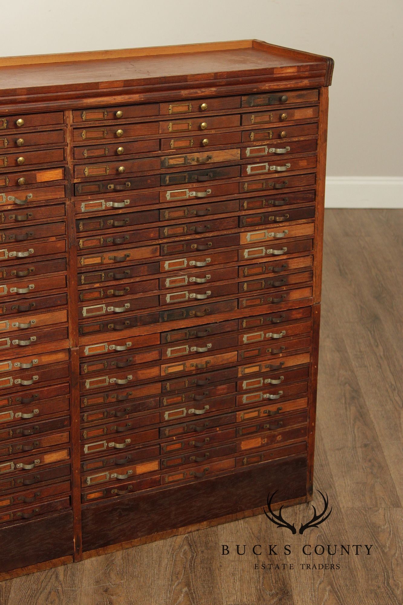 Antique Oak Printer's File Cabinet