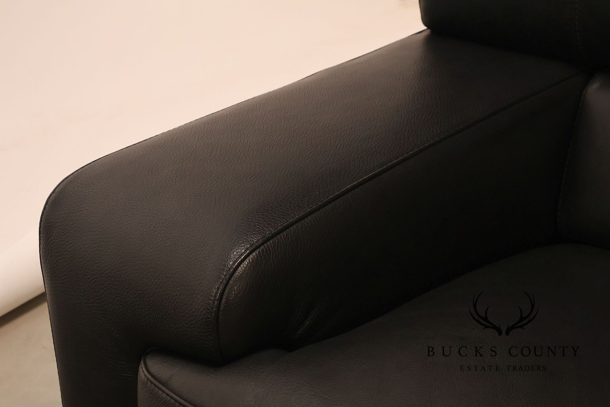 Italian Homes Contemporary Black Leather Sectional Sofa