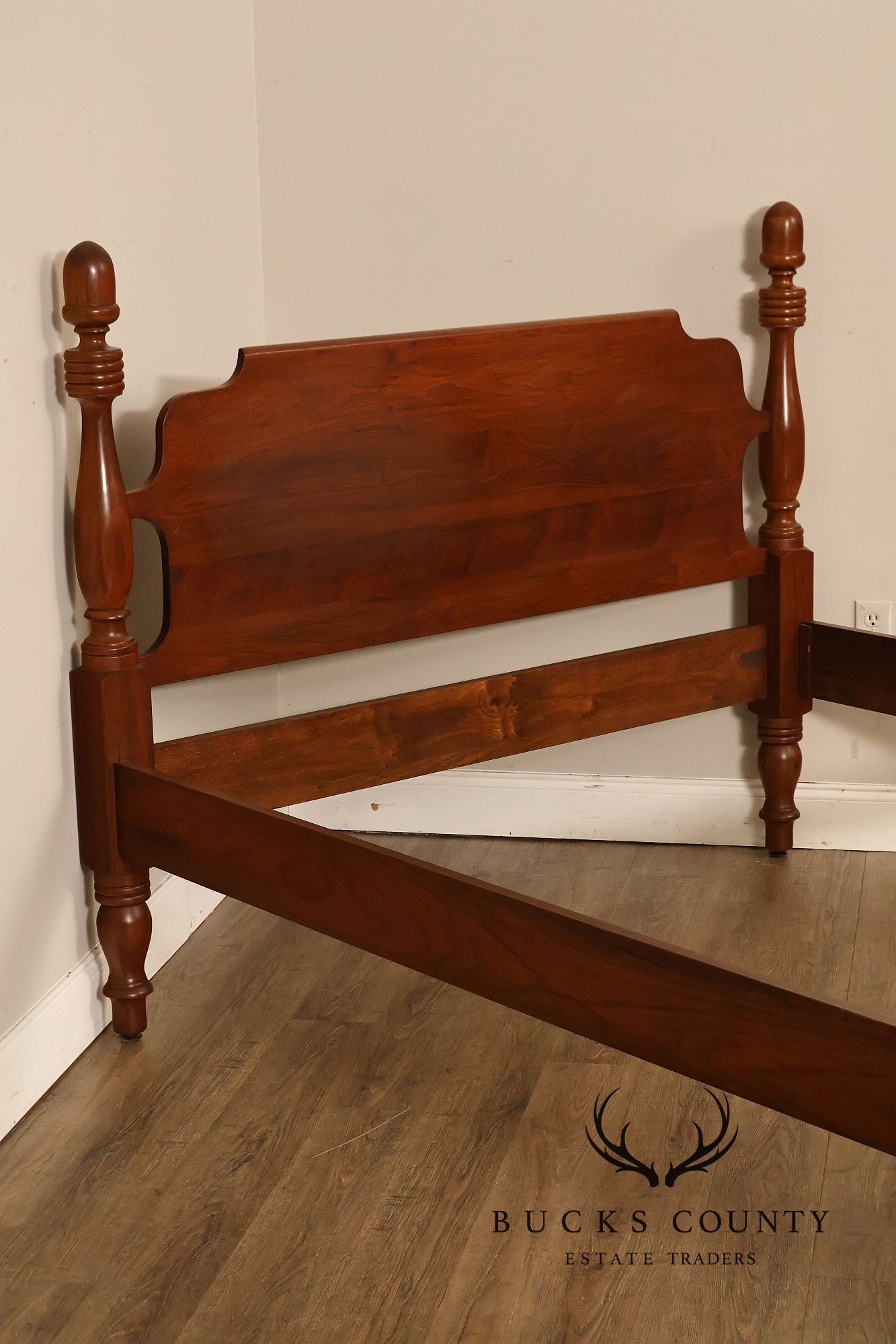 E.A. Clore & Sons Custom Walnut Queen Cannonball Bed