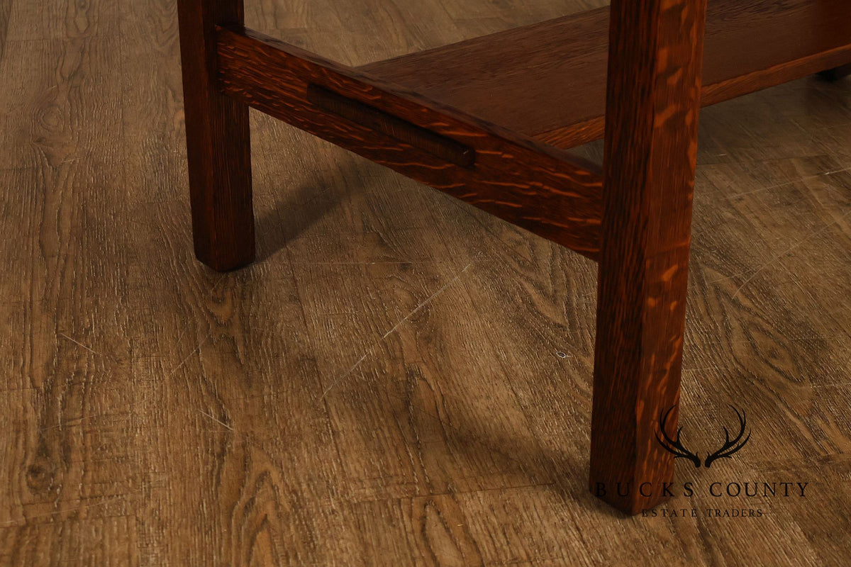 Antique Stickley Brothers Mission Oak One-Drawer Library Table