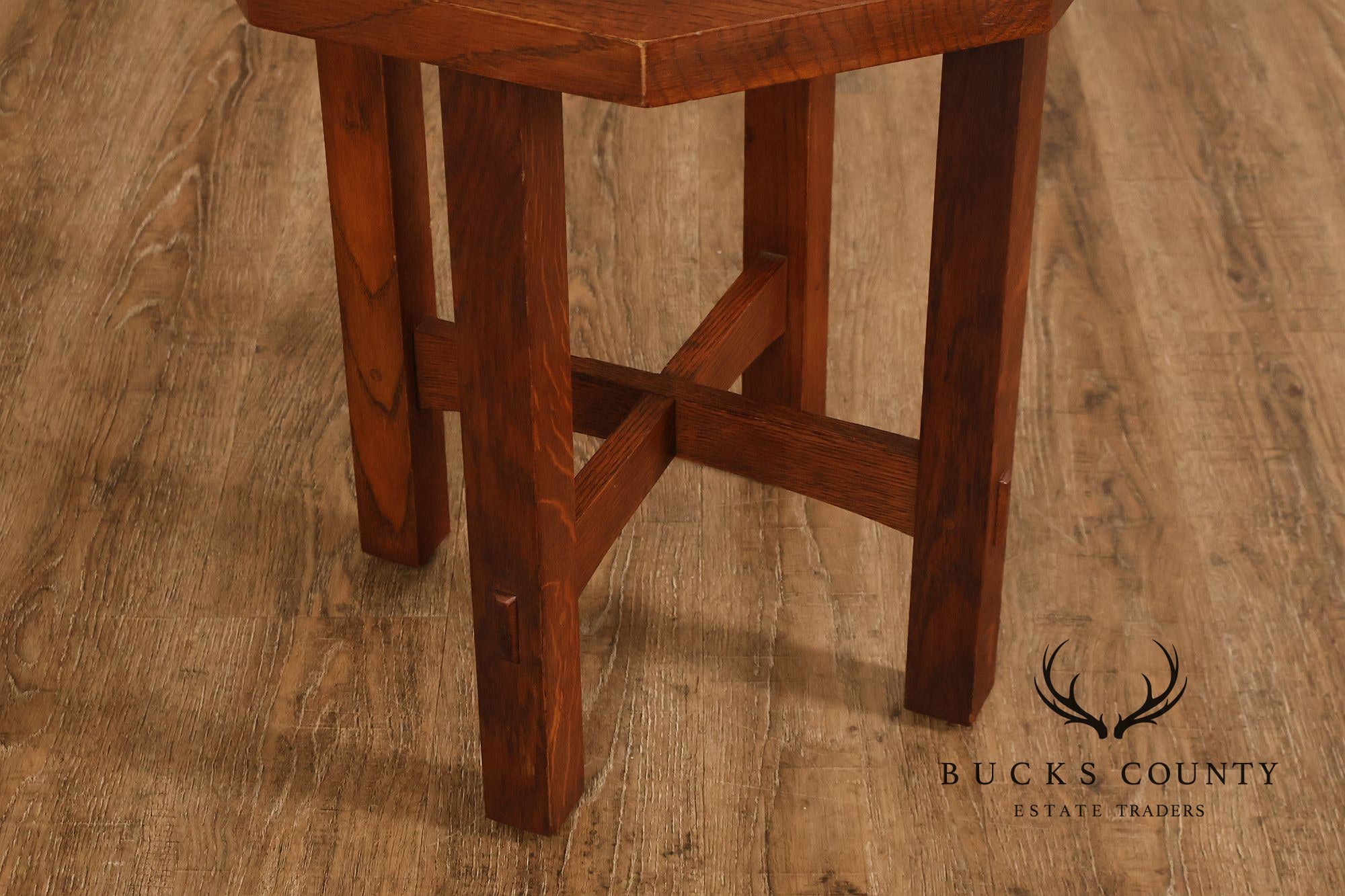 Stickley Mission Collection Oak Octagonal Tabouret Table