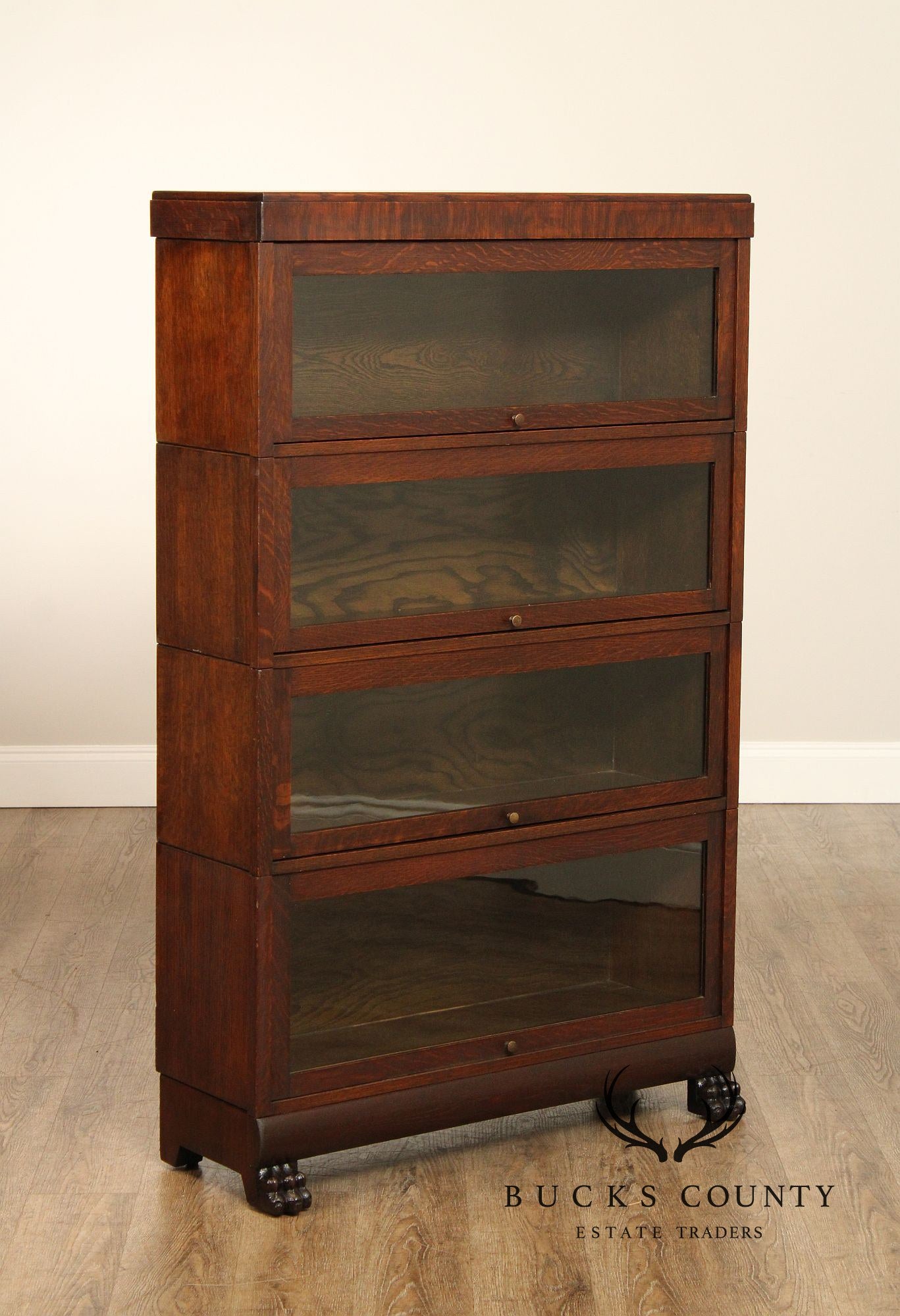 Antique Oak Four-Stack Barrister Bookcase