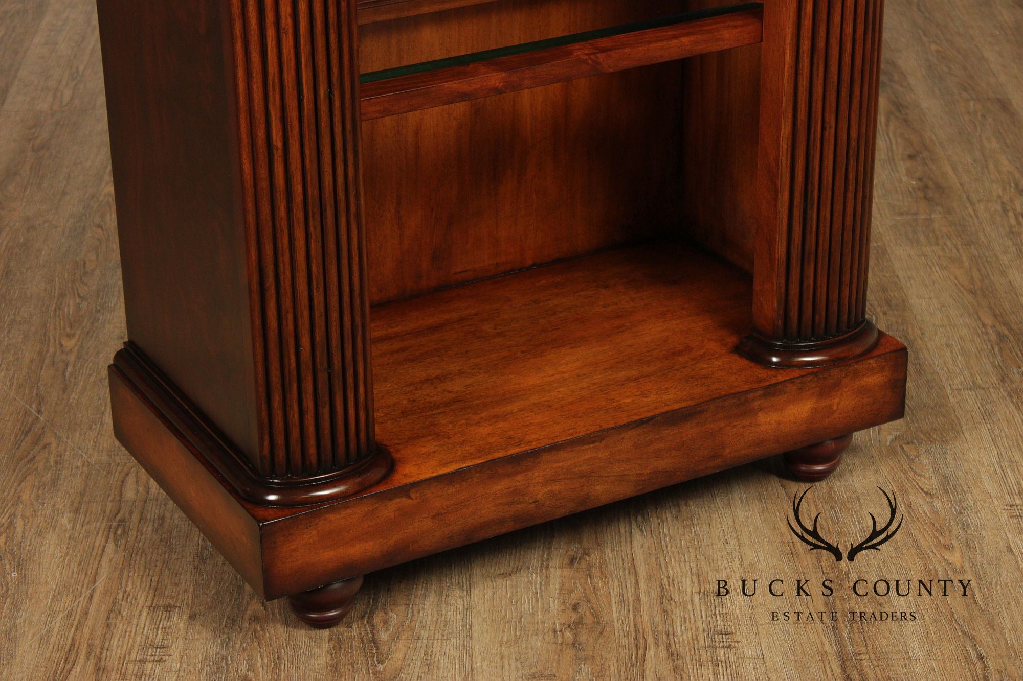 Century Furniture Pair Of Pineapple Carved Lighted Library Bookcases