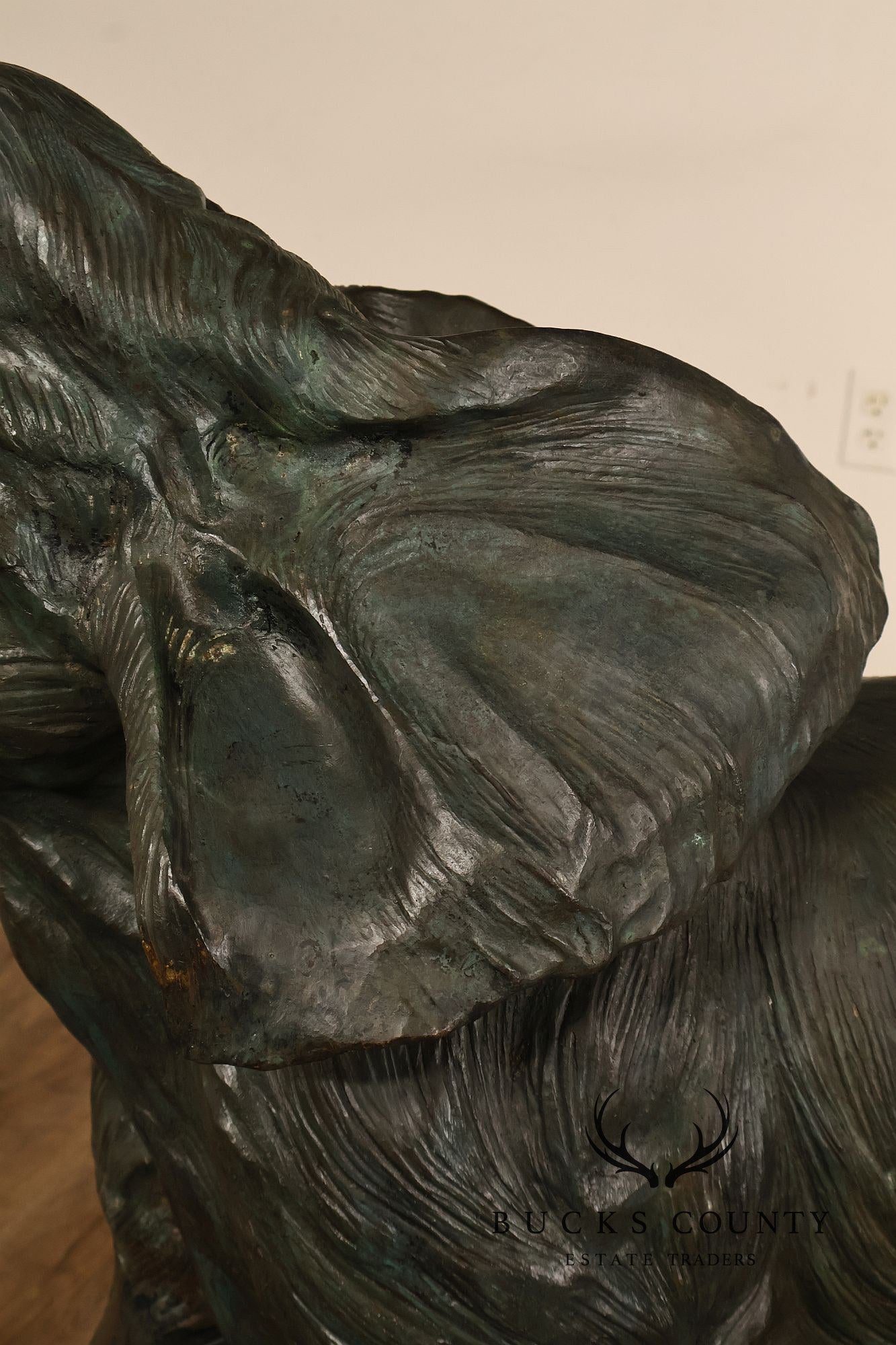Monumental Patinated Bronze Elephant Statue