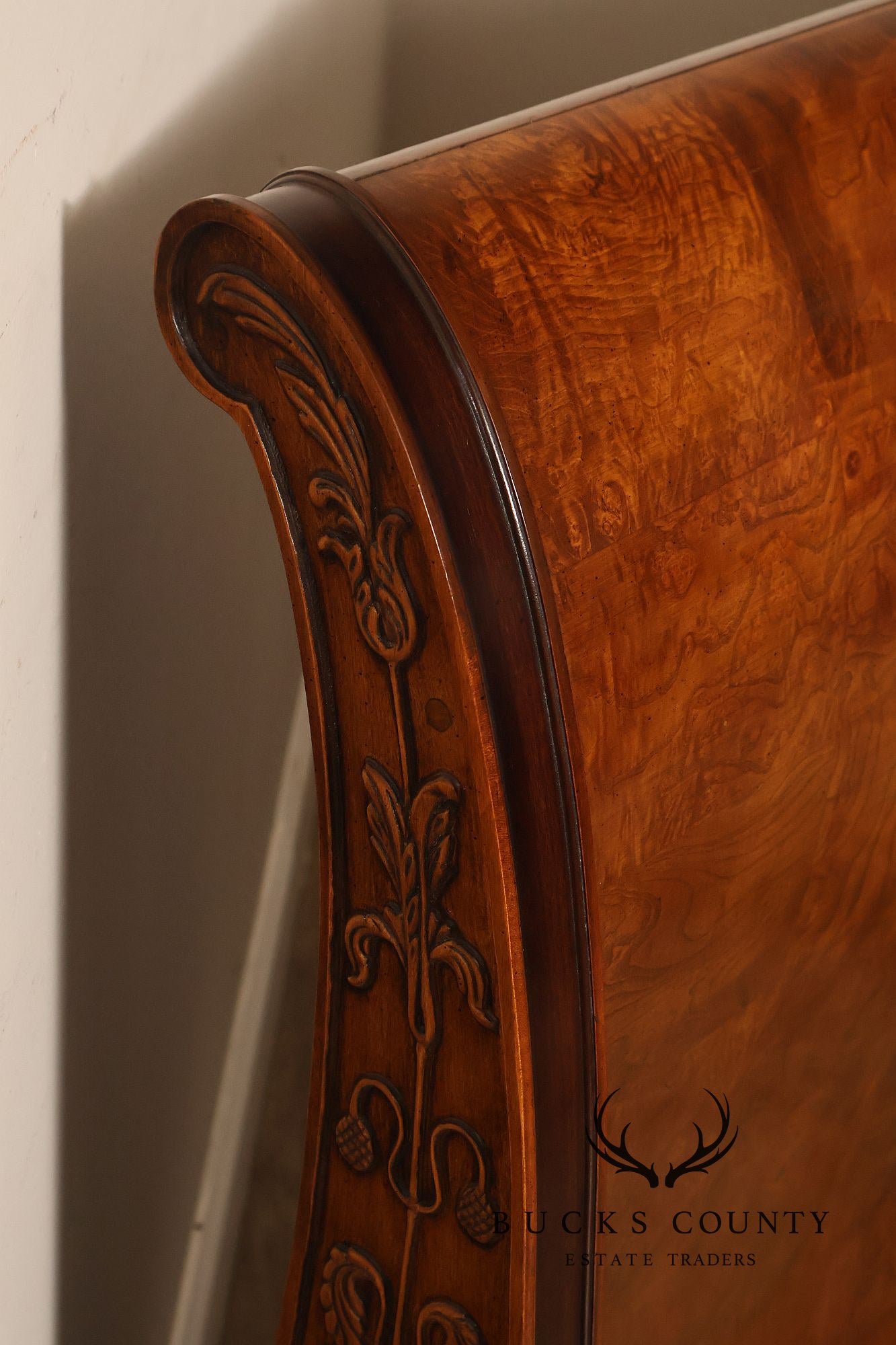 Henredon 'Charles X' King Size Burlwood Sleigh Bed