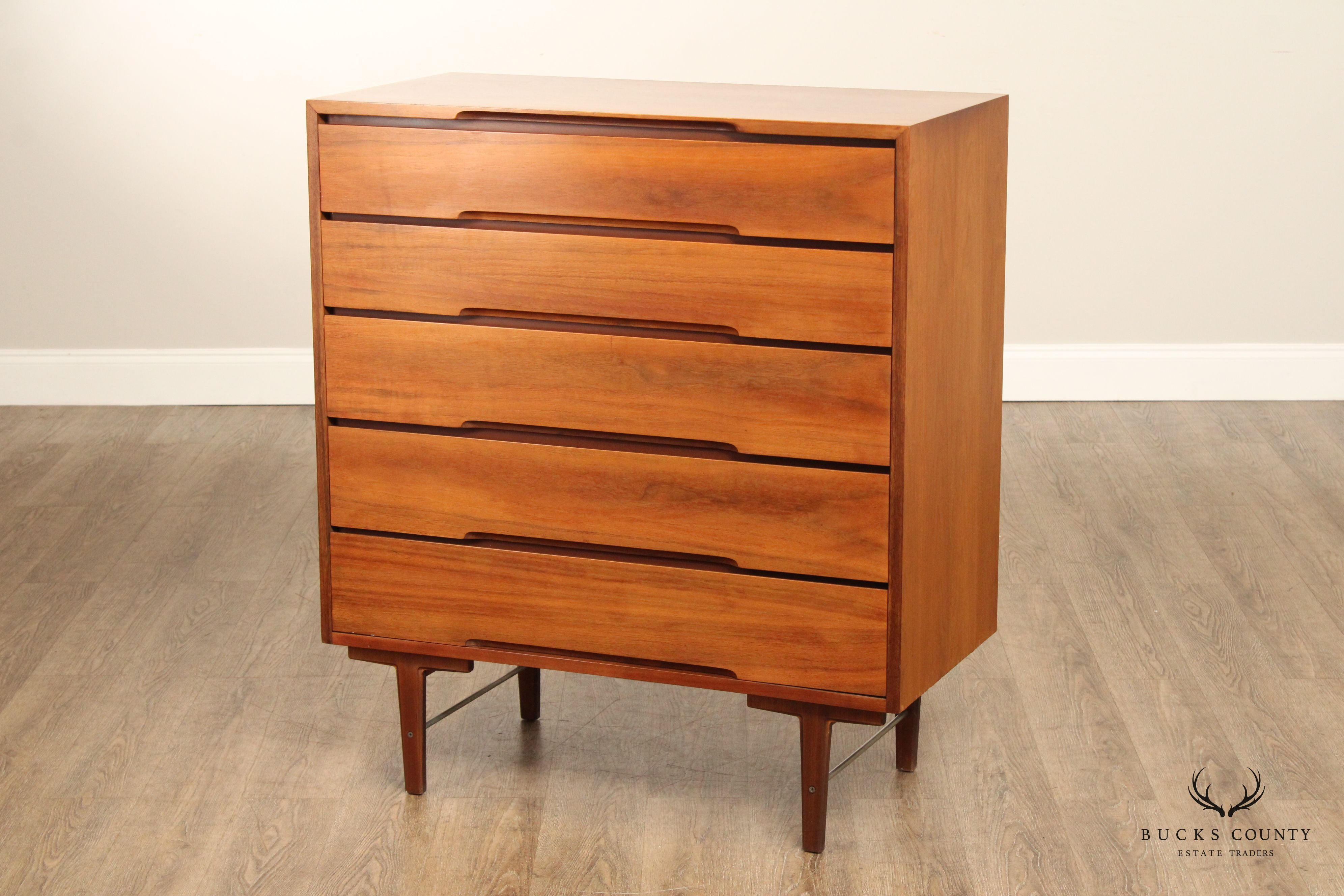 Glenn of California Mid Century Modern Walnut Tall Chest