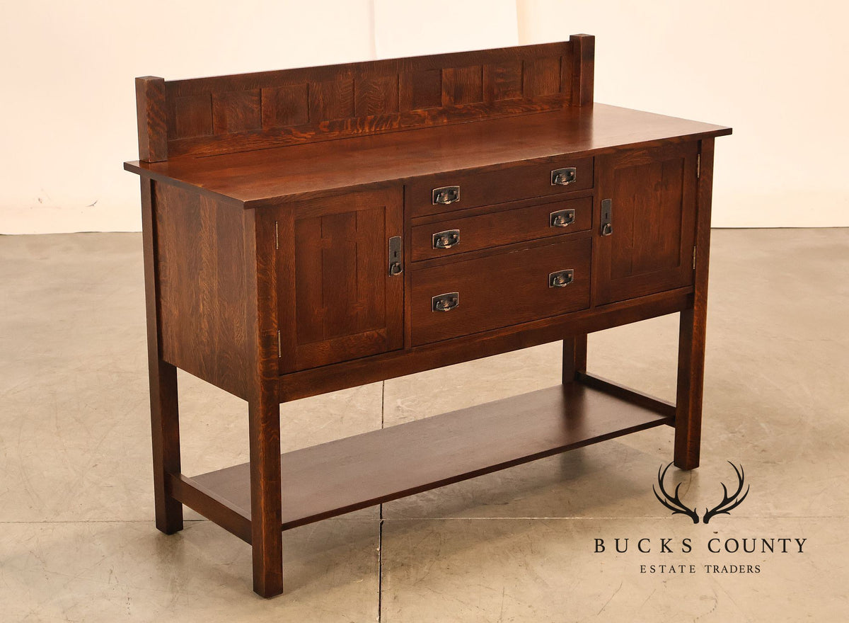 Stickley Mission Collection Oak Sideboard Server With Gallery Back