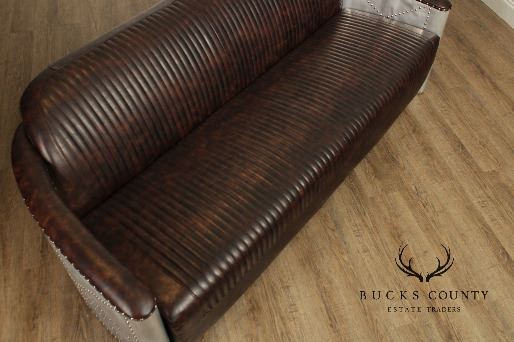 Aviator Style Leather Sofa