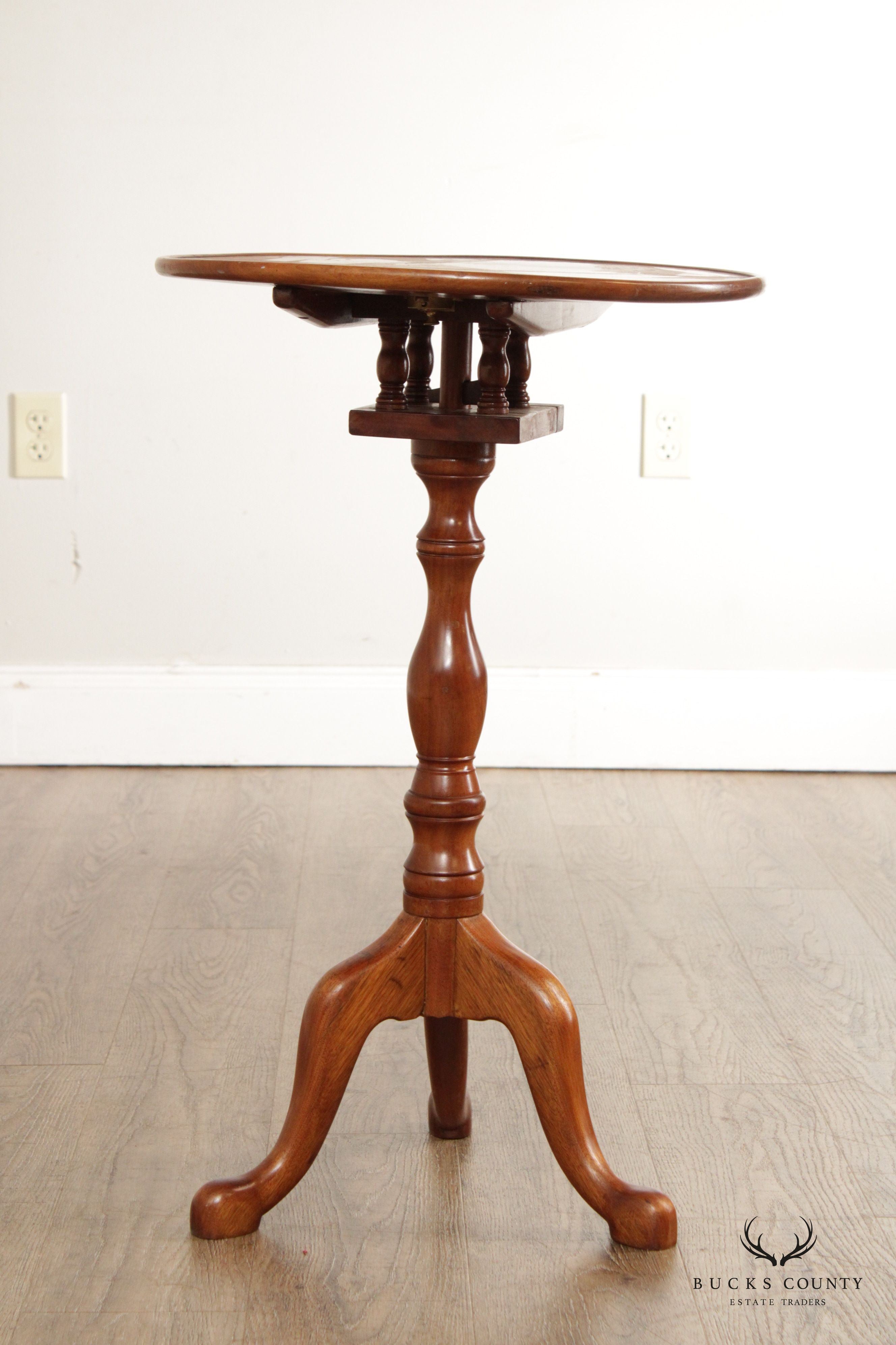 Bench Made Queen Anne Style Walnut Tilt-Top Table