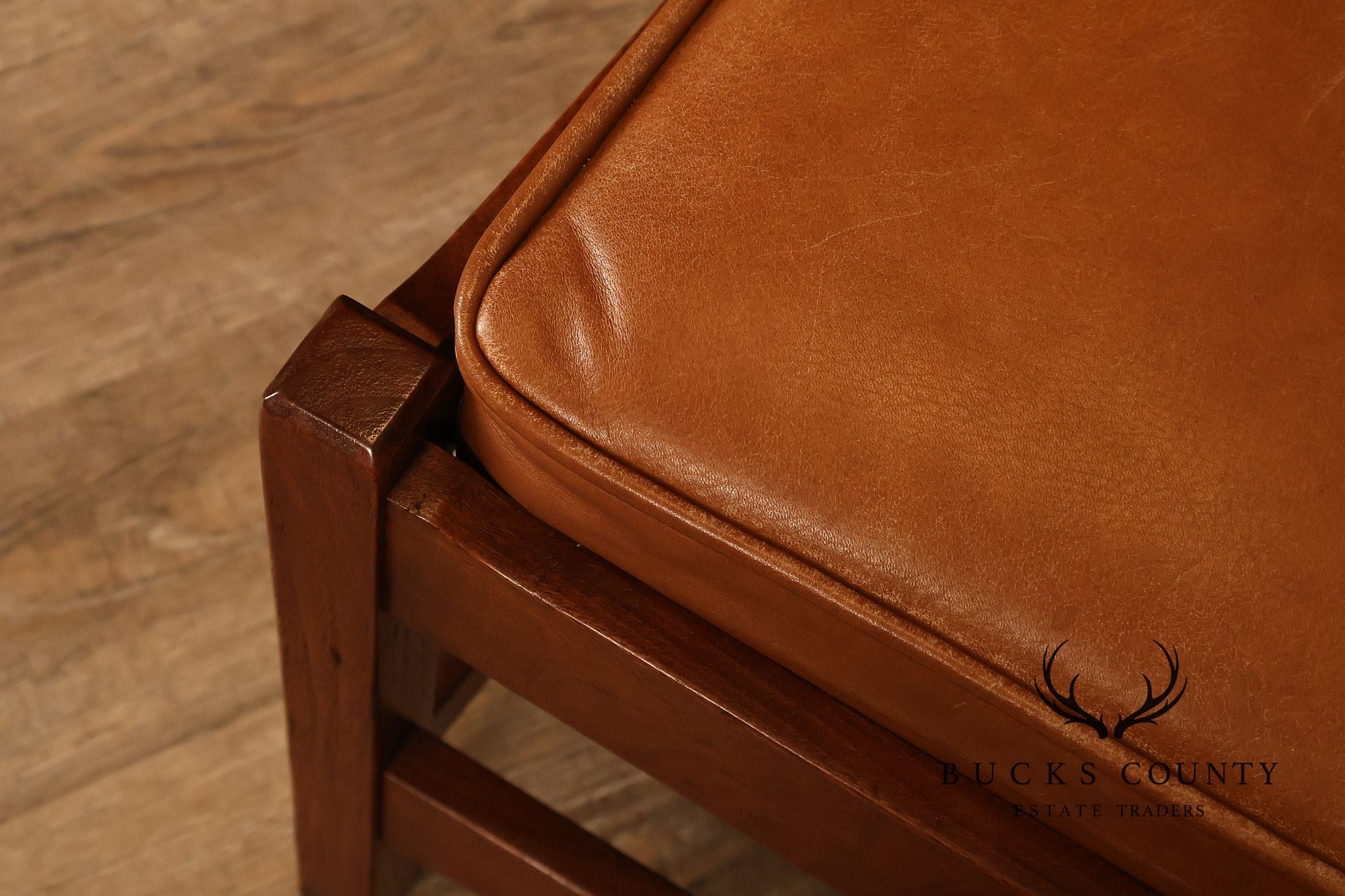Mission Style Oak And Leather Dining Chairs