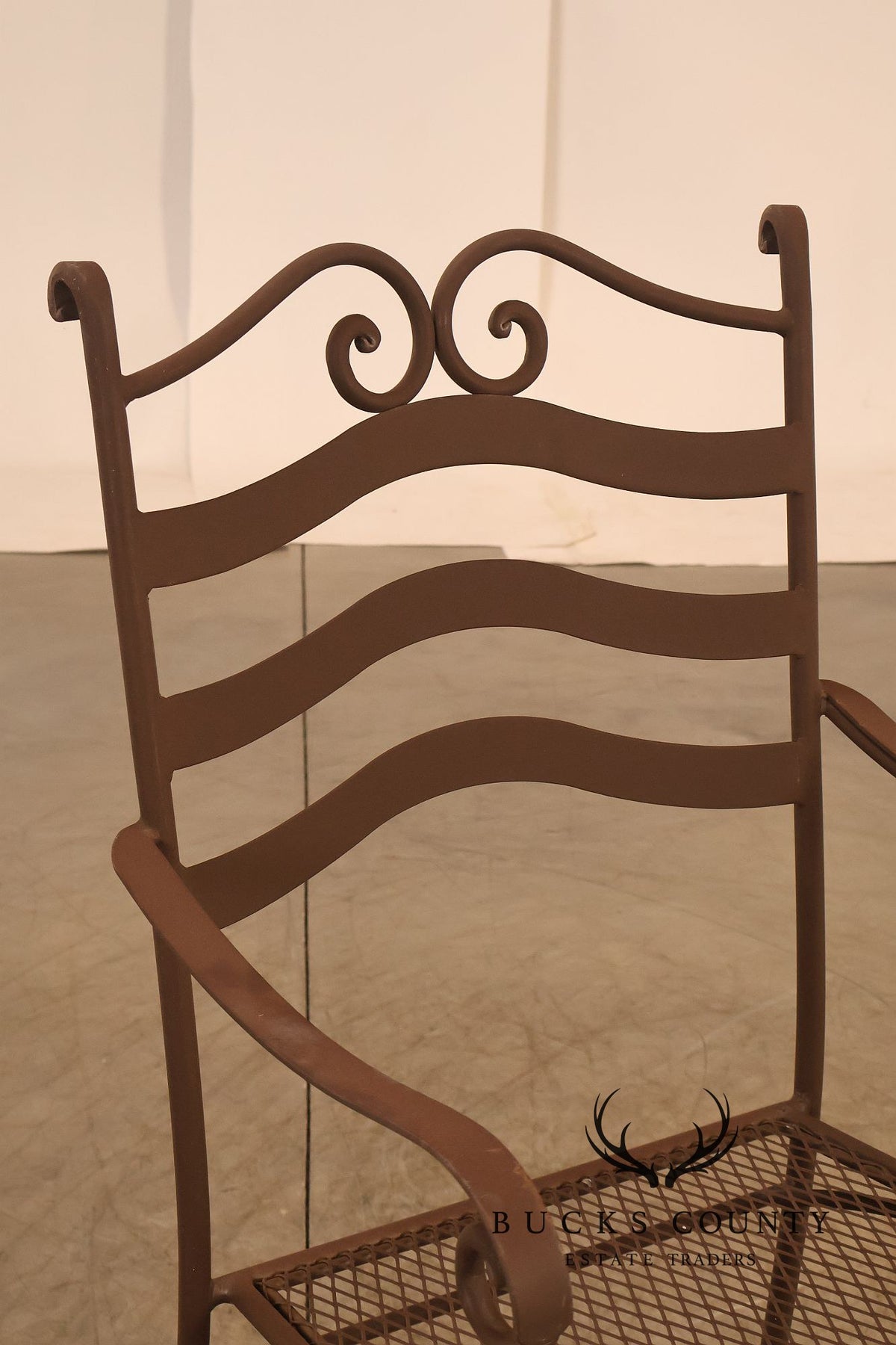 Tuscan Style Set of Four Wrought Iron Patio Chairs