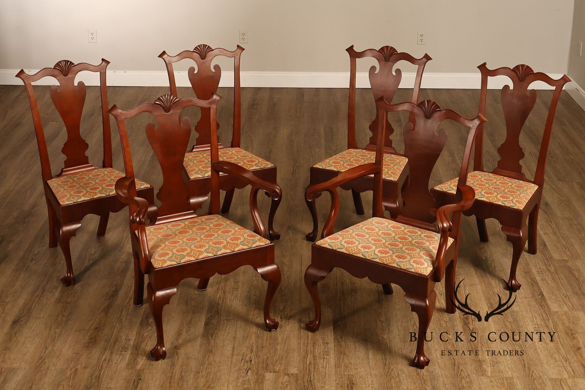 Irion Company Queen Anne Style Cherry Dining Chairs Set Of Six