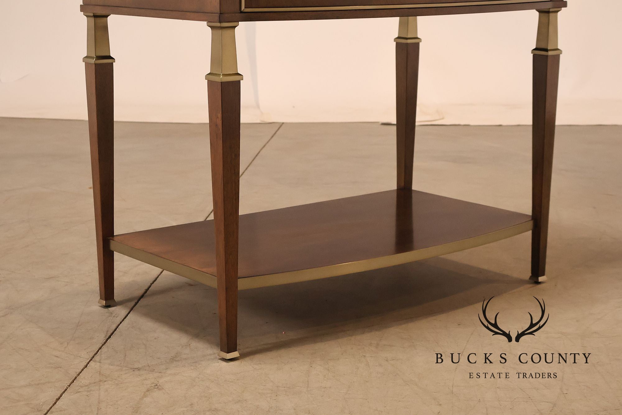Johnathan Charles 'Barcelona' Marble Top Walnut Nightstand
