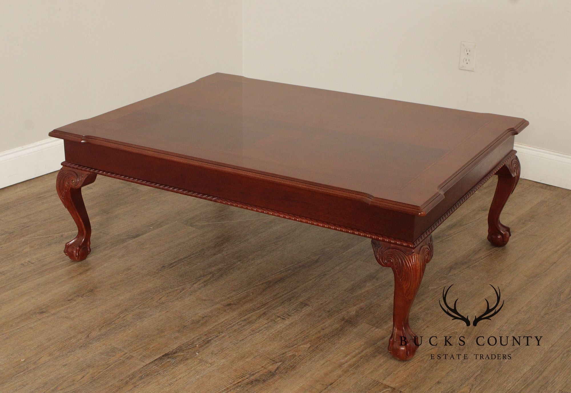 Ethan Allen '18th Century Mahogany' Ball and Claw Foot Coffee Table