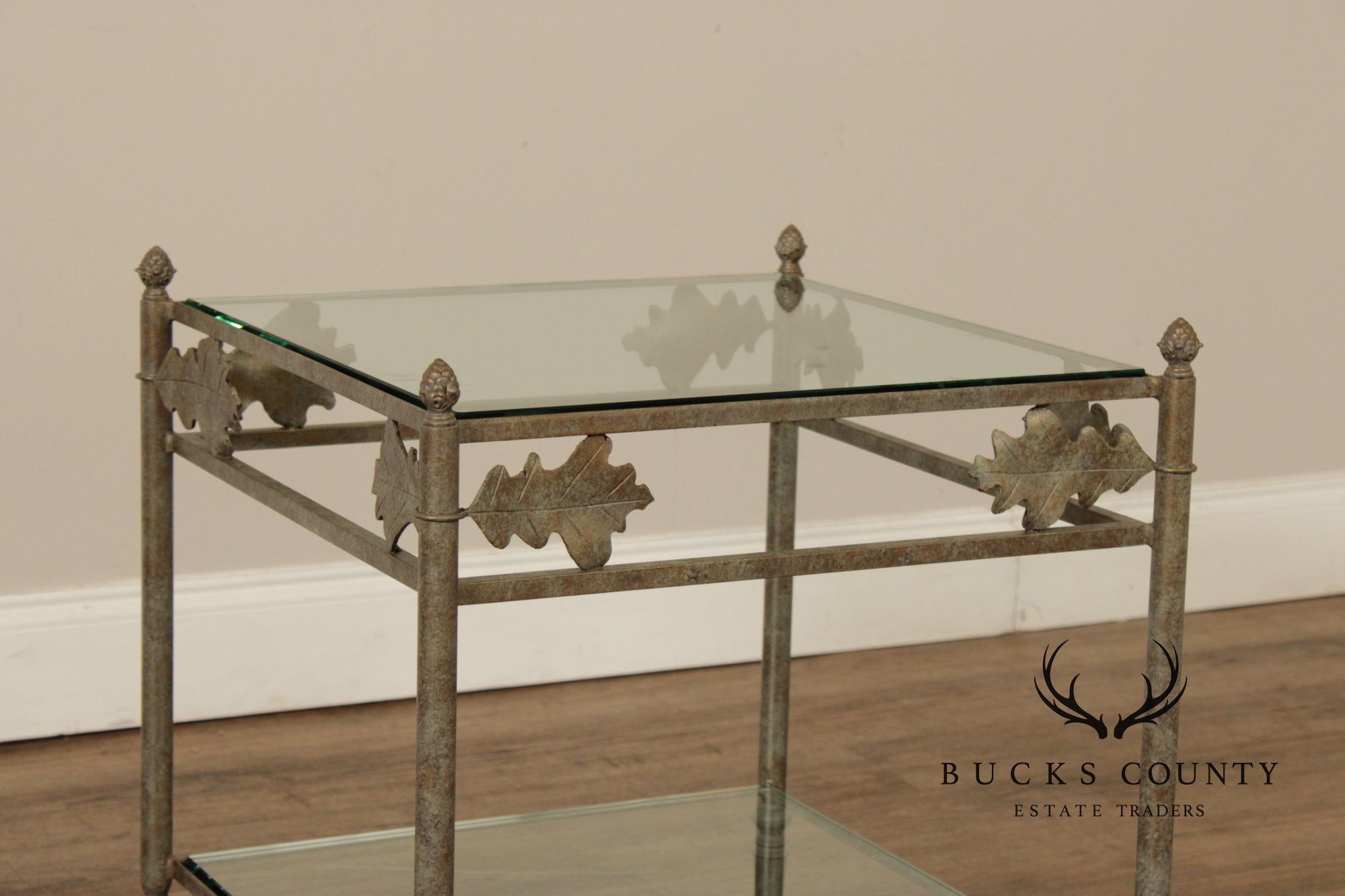 Vintage Iron Two-Tier Glass Stand