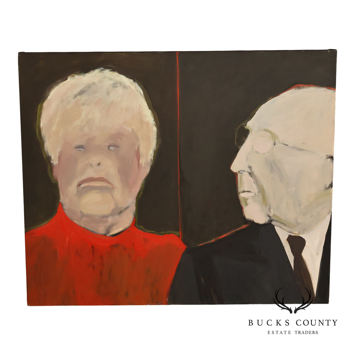 Anne Cooper Dobbins Oil Painting, 'A Stern Father and His Spouse'