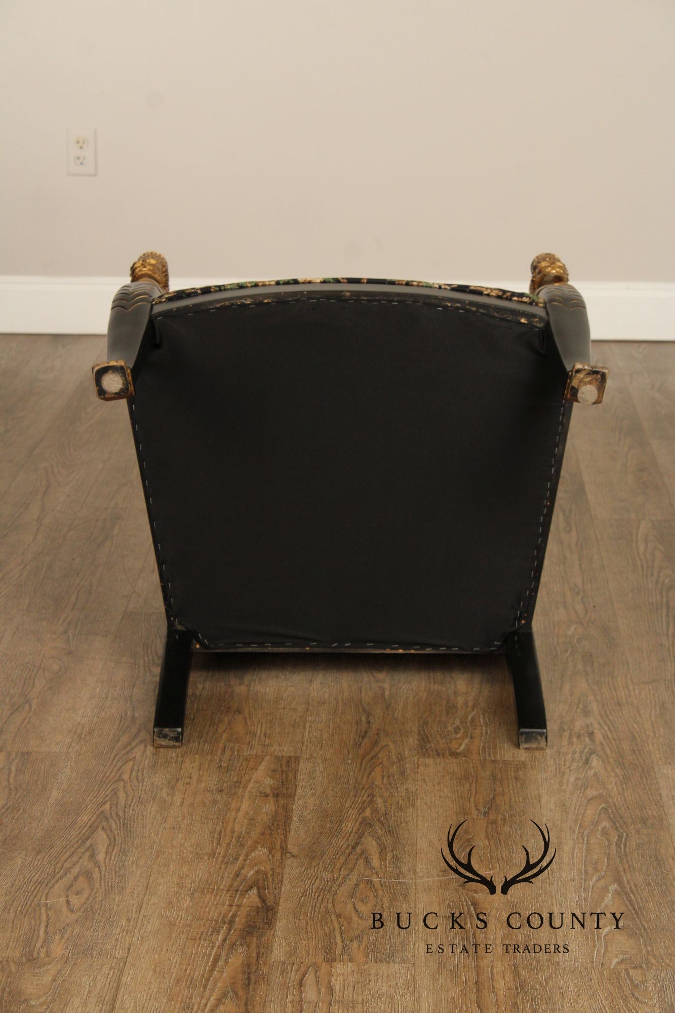 Empire Style Ebonized and Partial Gilt Armchair