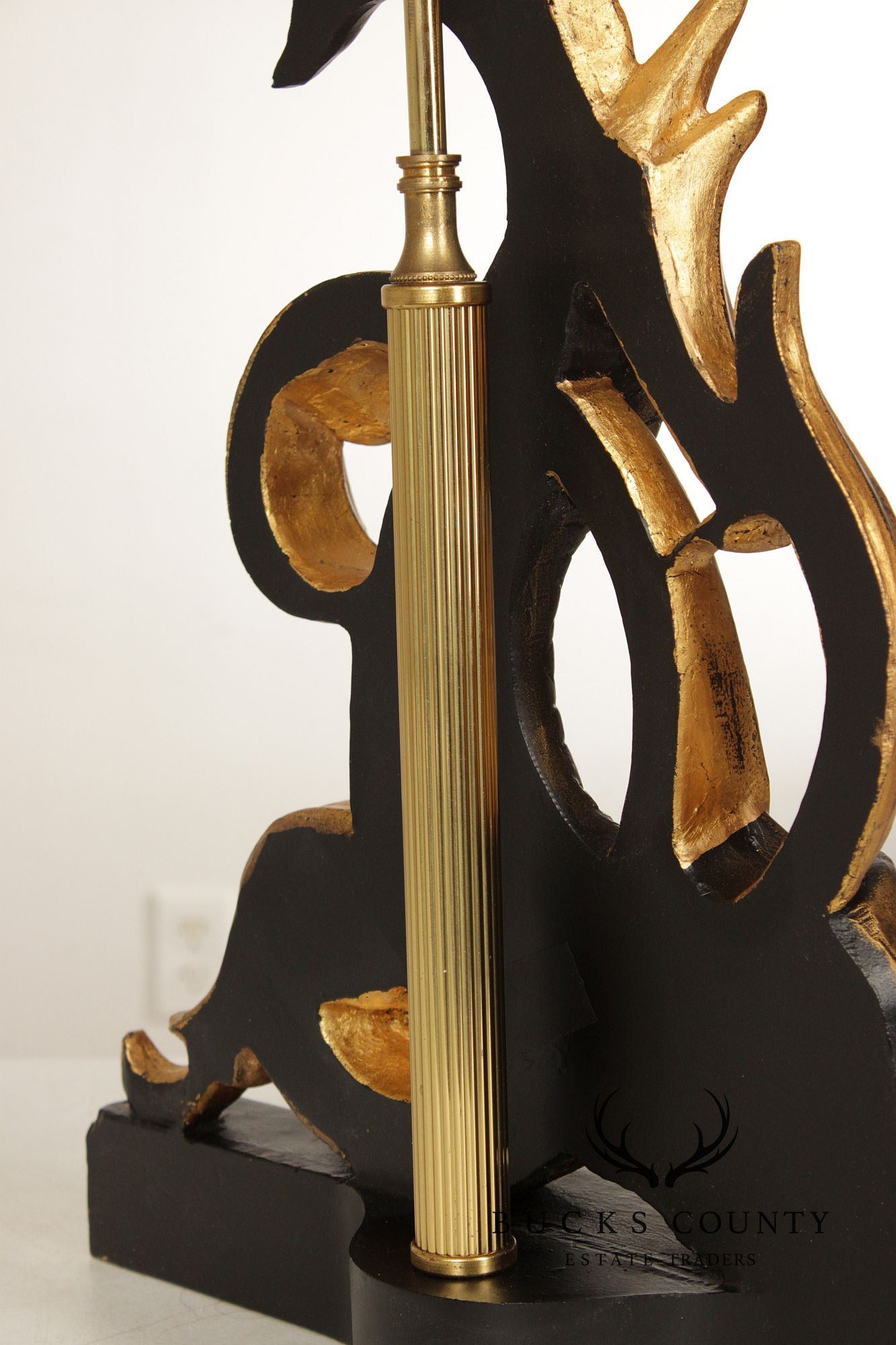 Chelsea House Gilt Carved Dolphin Table Lamp