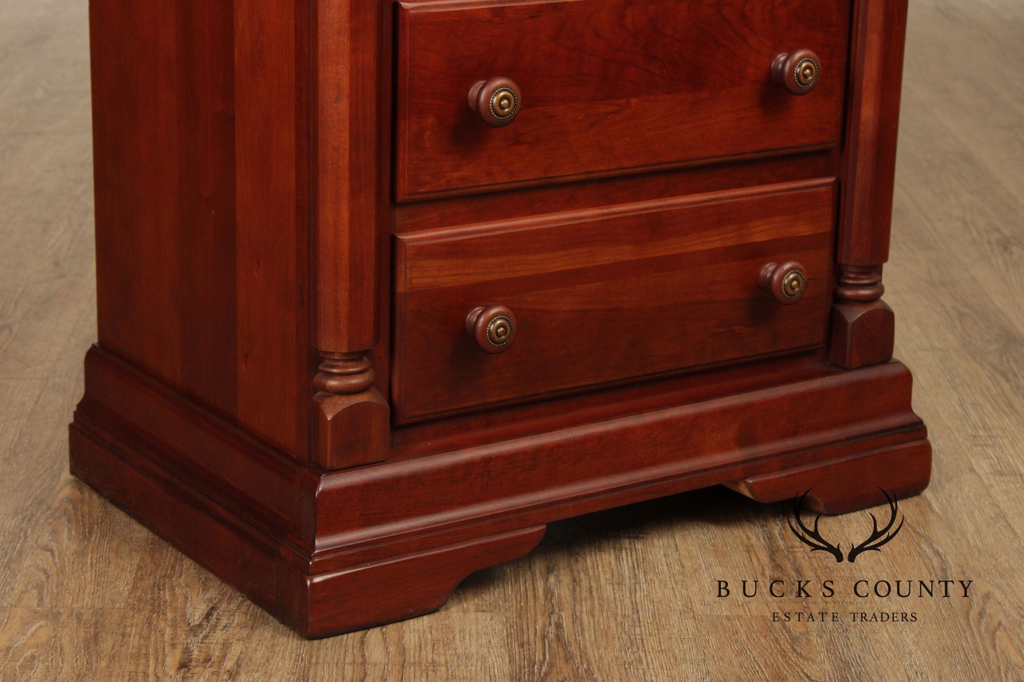 Keller Pair Of Solid Cherry Traditional Nightstands With Pull Out Trays