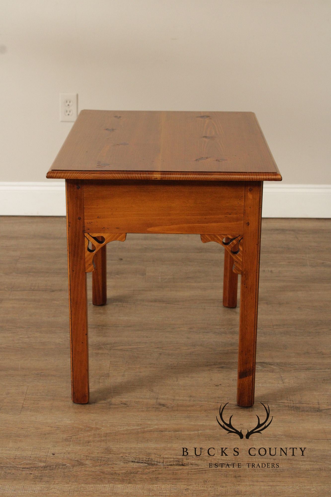 William Draper Chippendale Style Pair of Pine Side Tables