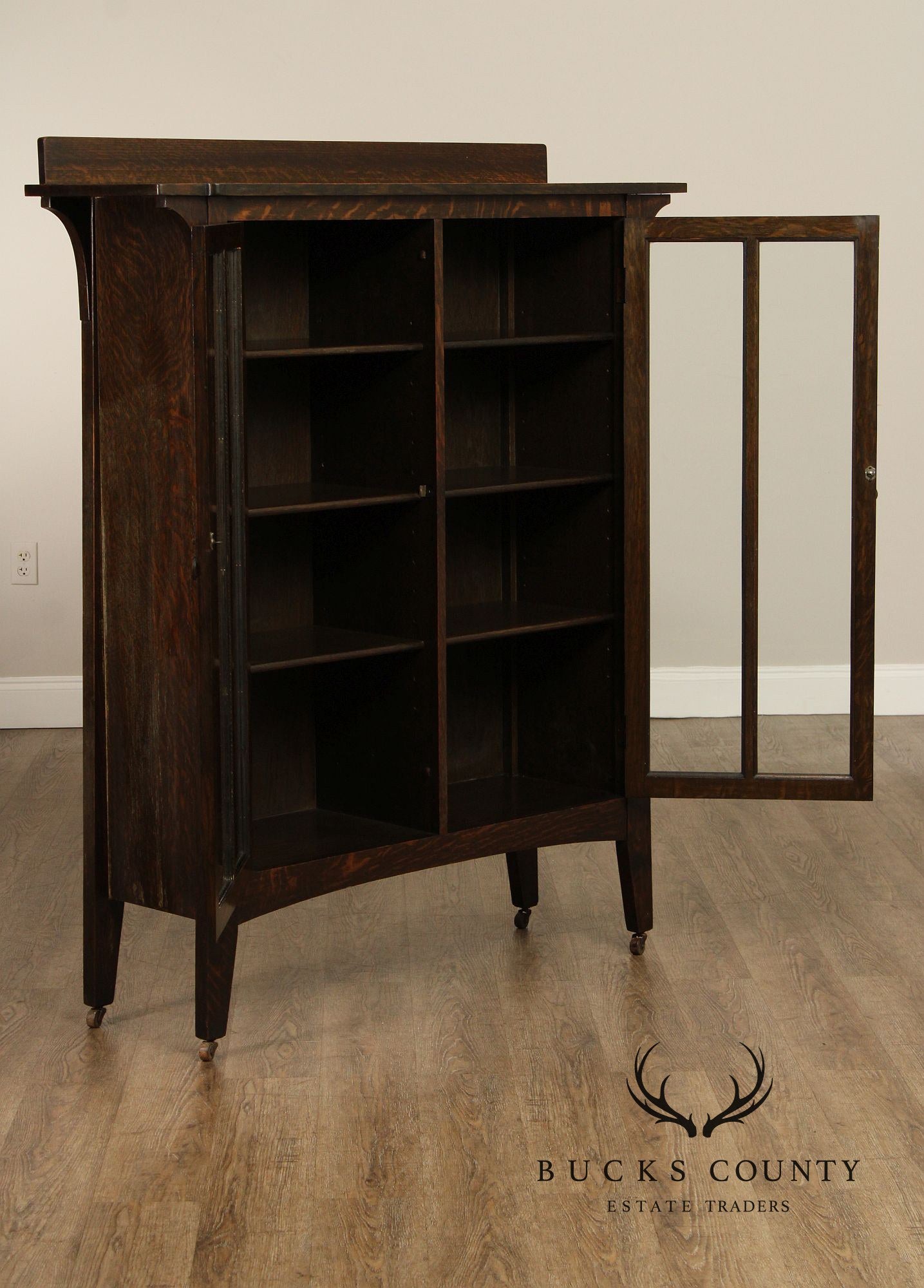 Limbert Antique Mission Oak Arts & Crafts Glass Door Bookcase